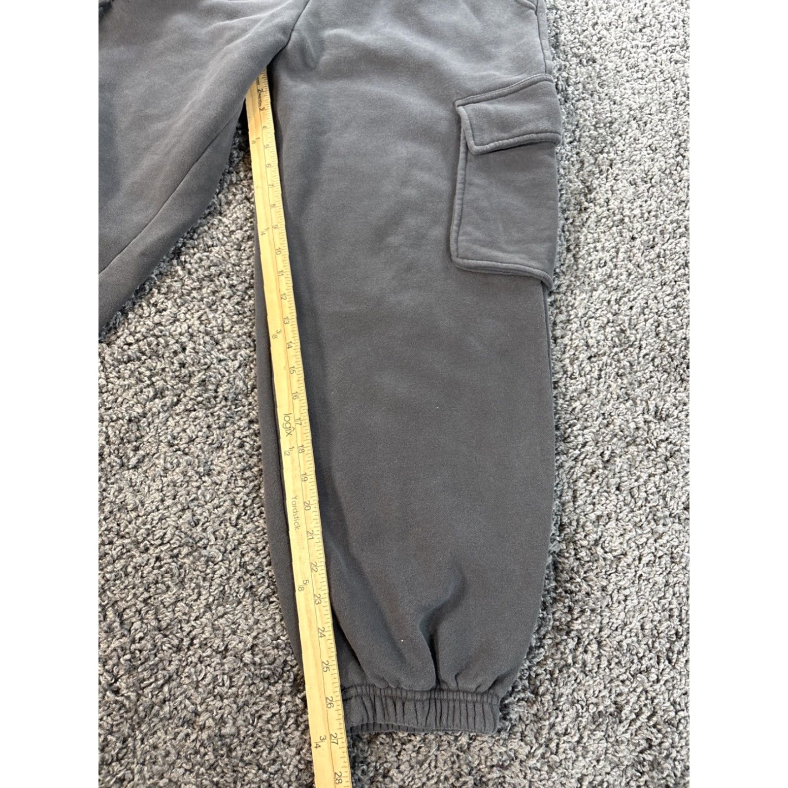 Abercrombie & Fitch Abercrombie & Fitch Jogger Pants Men L Gray Fleece Cargo Wide Activewear Mens Size US 33 - 2 Thumbnail