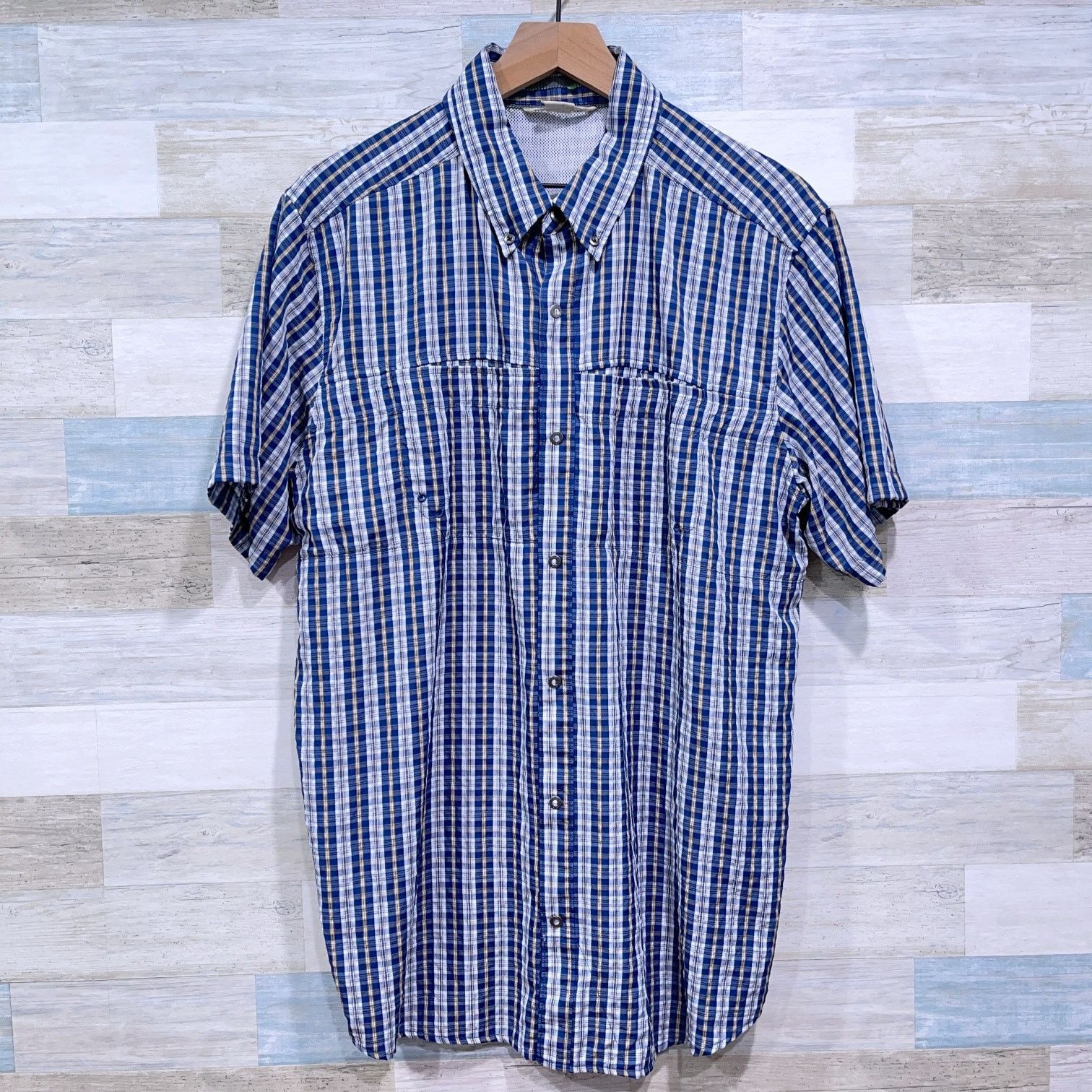 ExOfficio ExOfficio Short Sleeve Ventilated Shirt Blue Plaid Snap XL Size US XL / EU 56 / 4 - 1 Thumbnail