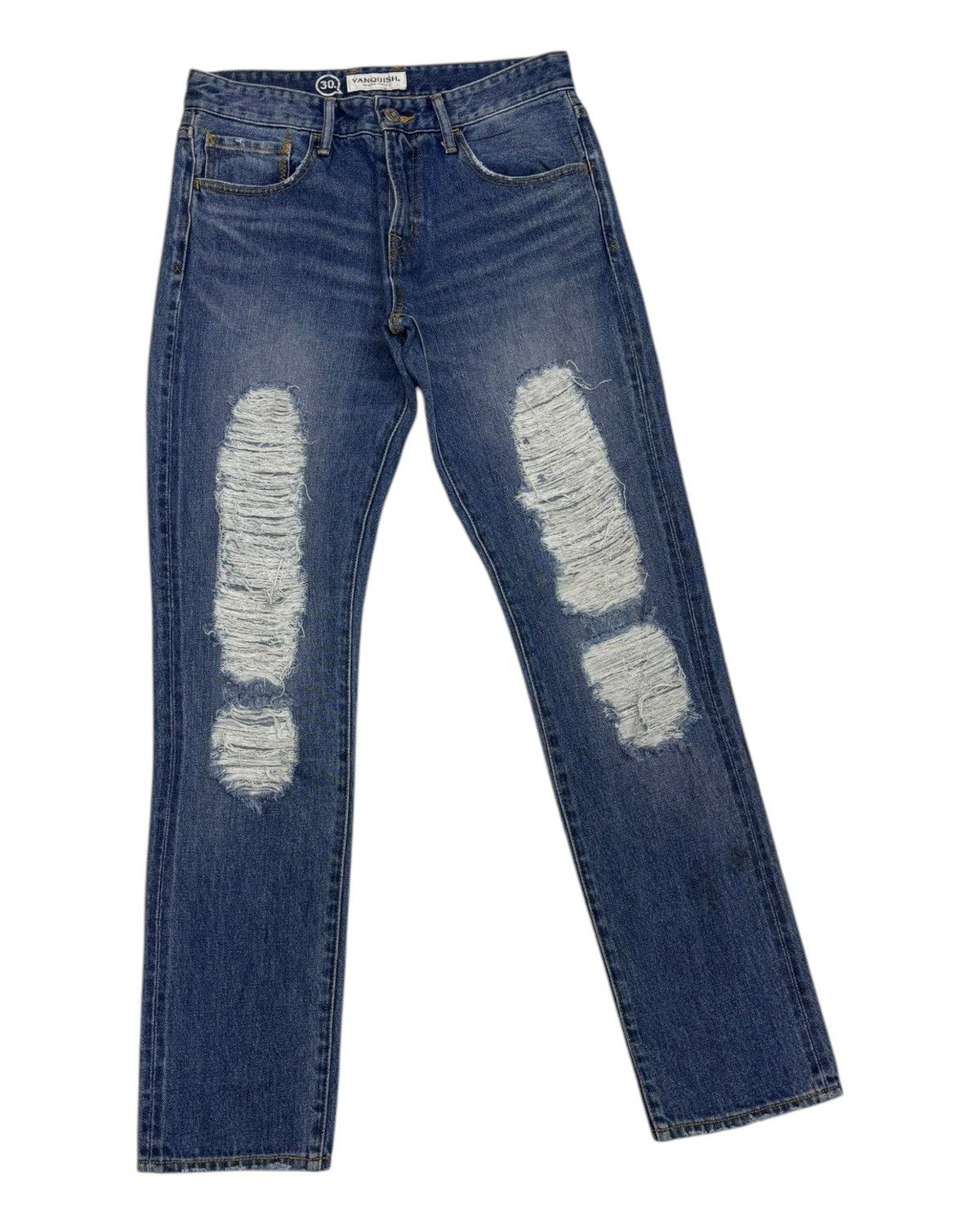 Japanese Brand × Vanquish Vintage Vanquish Ripped Regular Straight Jeans Size US 31 - 5 Thumbnail