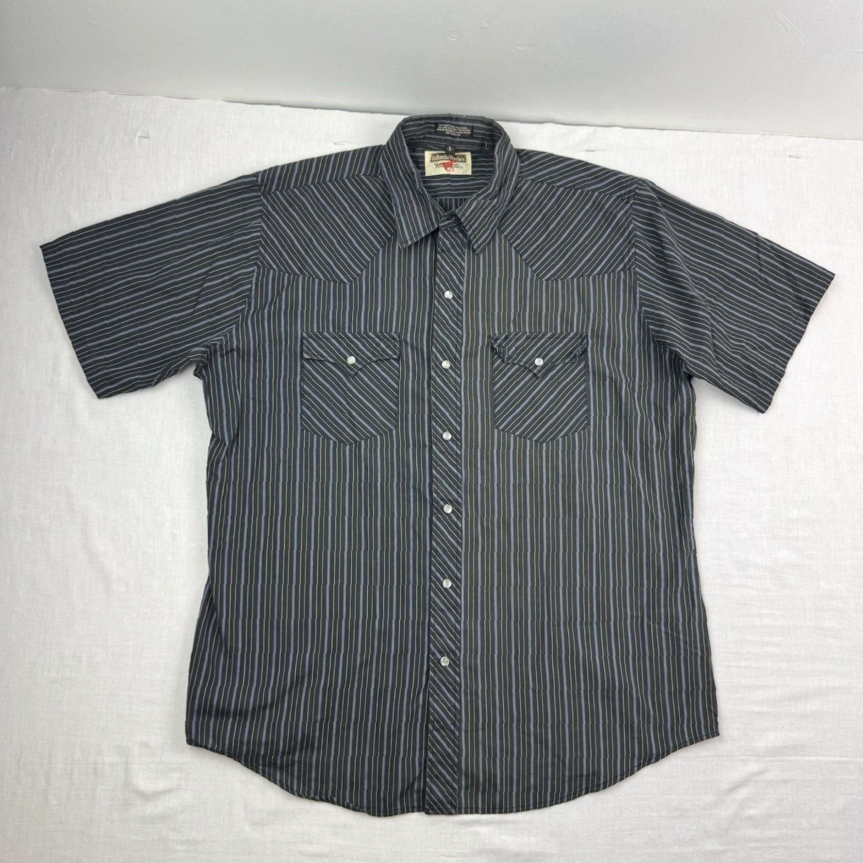 Vintage Vintage Youngbloods Western Pearl Snap Shirt Men Large Black Striped 90s Cowboy Casual Workwear Size US L / EU 52-54 / 3 - 2 Thumbnail