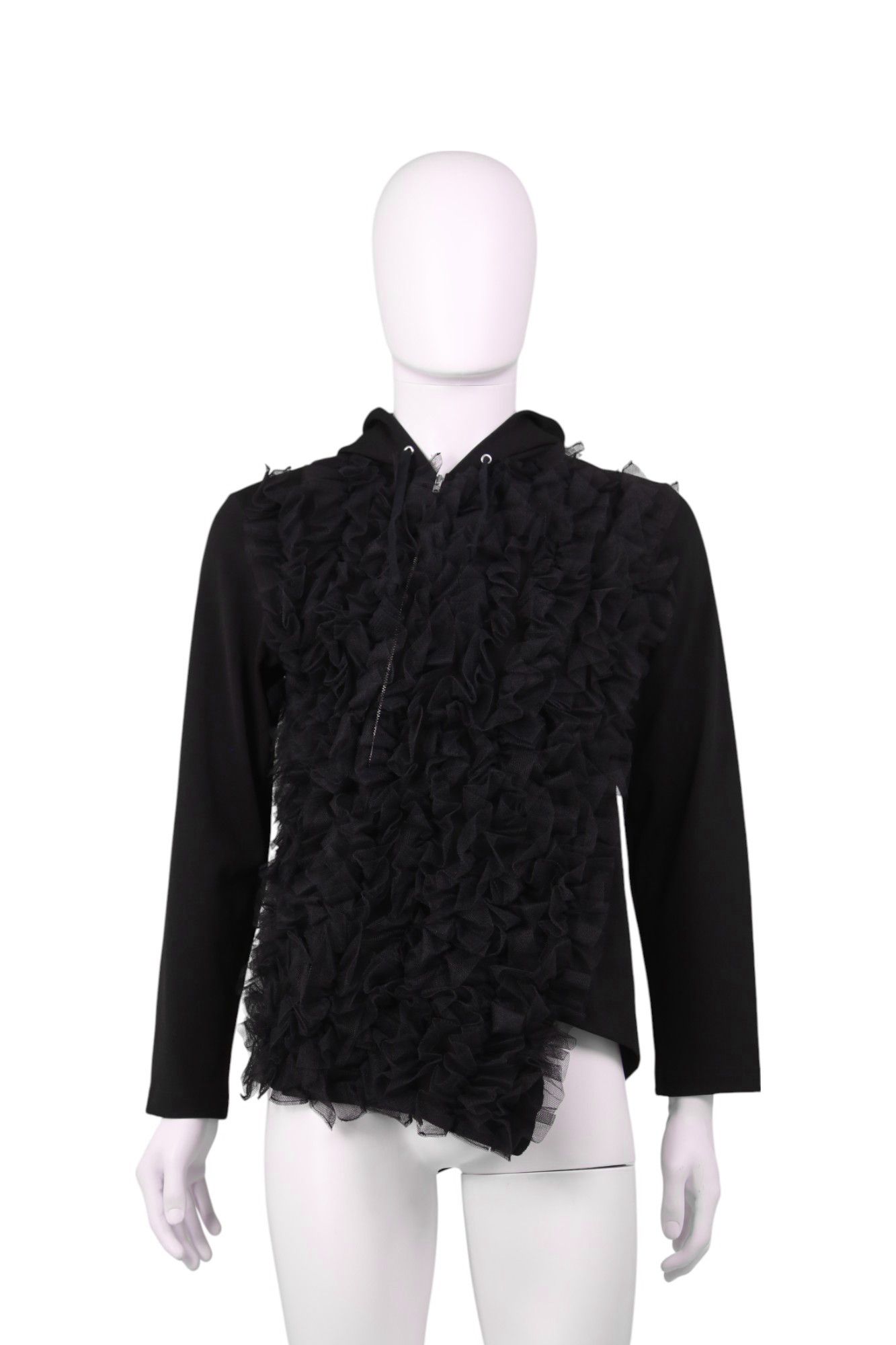 Comme des Garcons Homme Plus F/W 2022 Black Hoodie with Tulle Size US S / EU 44-46 / 1 - 2 Thumbnail