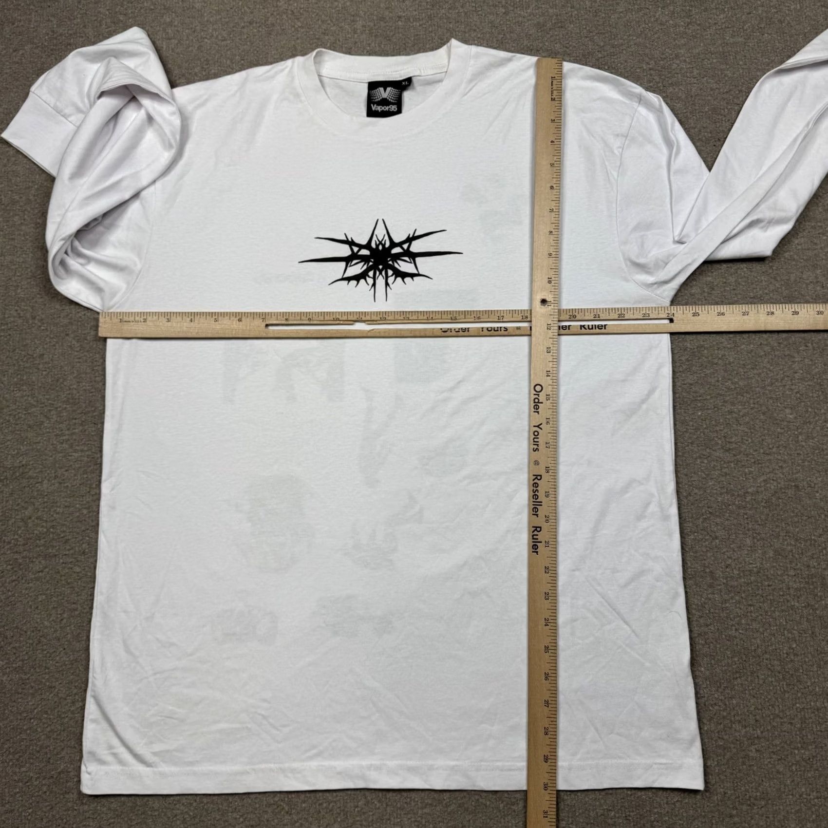 Vintage Vapor95 Shirt XL White Long Sleeve Crew Neck Graphic Tee Streetwear 90s Mens Size US XL / EU 56 / 4 - 6 Thumbnail