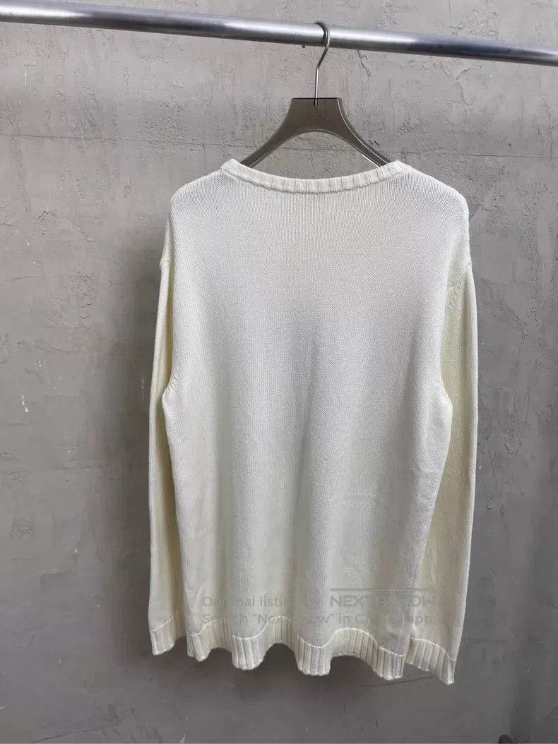Loewe Loewe White Embroidered Logo Round Neck Sweater . Size US M / EU 48-50 / 2 - 2 Thumbnail
