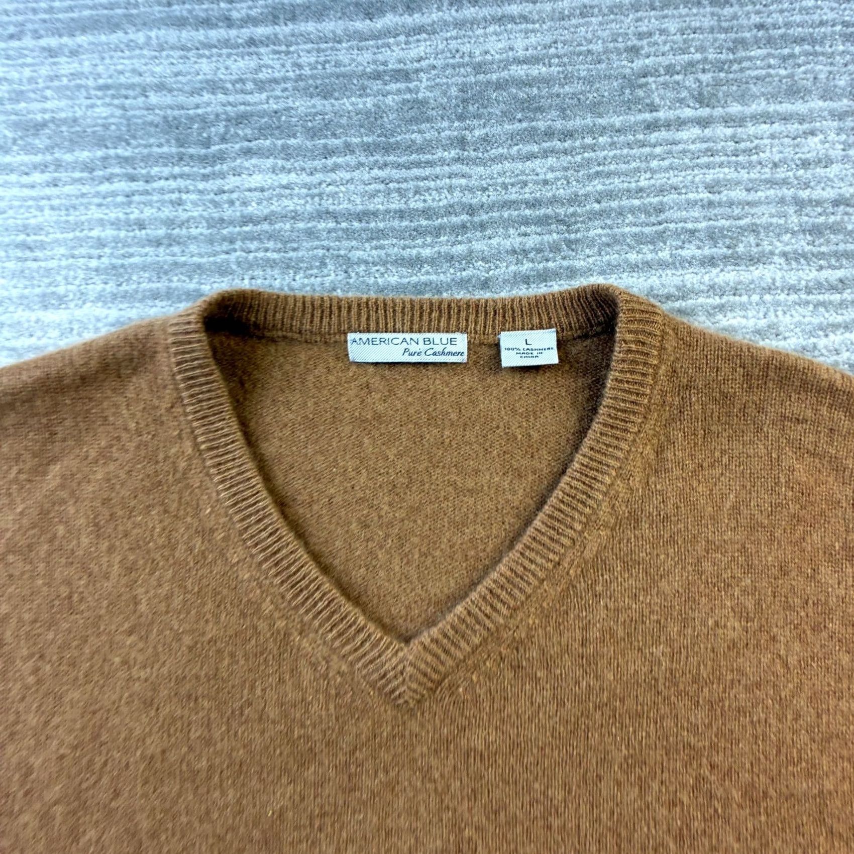 Vintage VINTAGE Cashmere Sweater Mens Large Brown Knit Luxury Pullover V Neck Size US L / EU 52-54 / 3 - 5 Thumbnail