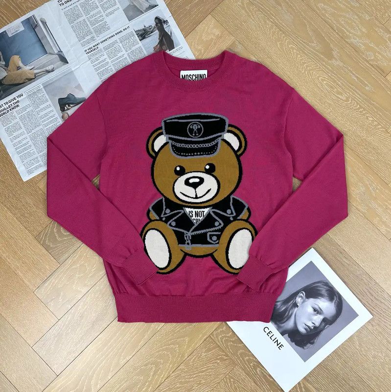 Moschino Moschino Pink Bear Graphic Pullover Sweater 0089 Size M / US 6-8 / IT 42-44 - 1 Thumbnail