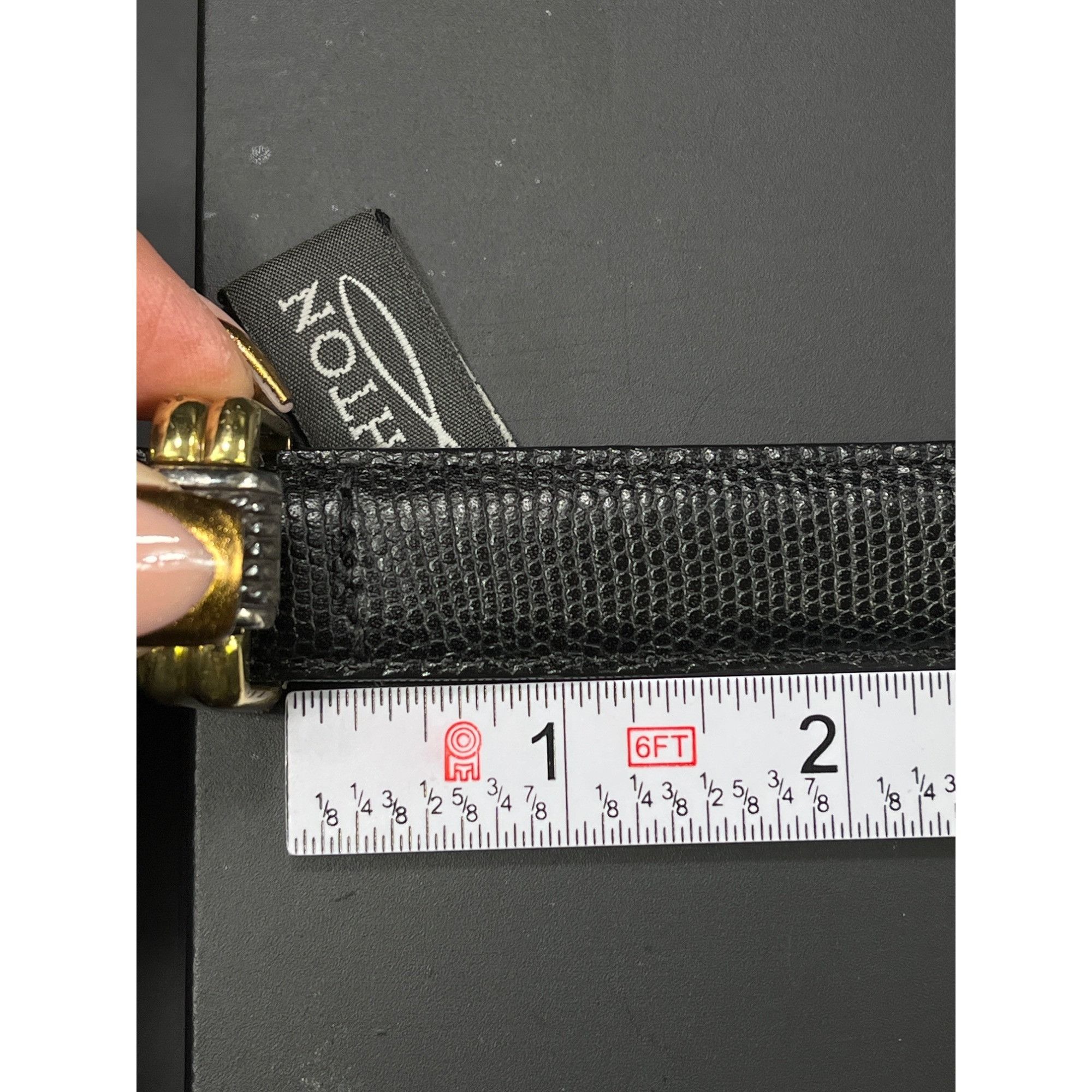 Brighton Brighton Womens Black & Gold Two-Tone Buckle Belt M/30 SKU 6 Size ONE SIZE - 11 Thumbnail