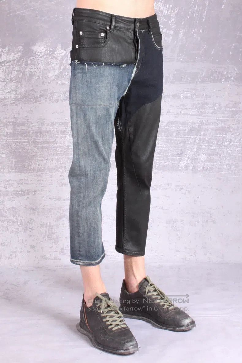 Rick Owens Rick Owens SS19 Mainline Wax Denim Patchwork Pants Size US 31 - 5 Thumbnail