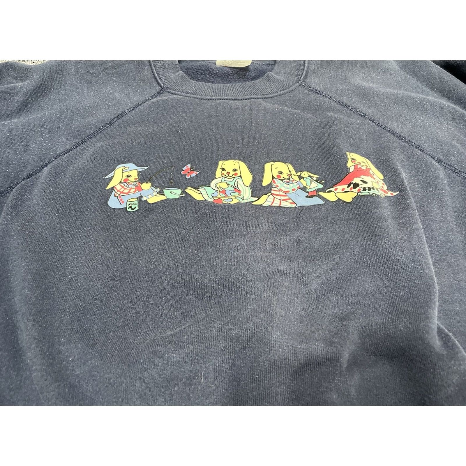 Fruit Of The Loom VINTAGE Fruit of the Loom Sweatshirt Women L Crew Neck Long Sleeve Blue 90s Mom Raglan Size L / US 10 / IT 46 - 2 Thumbnail