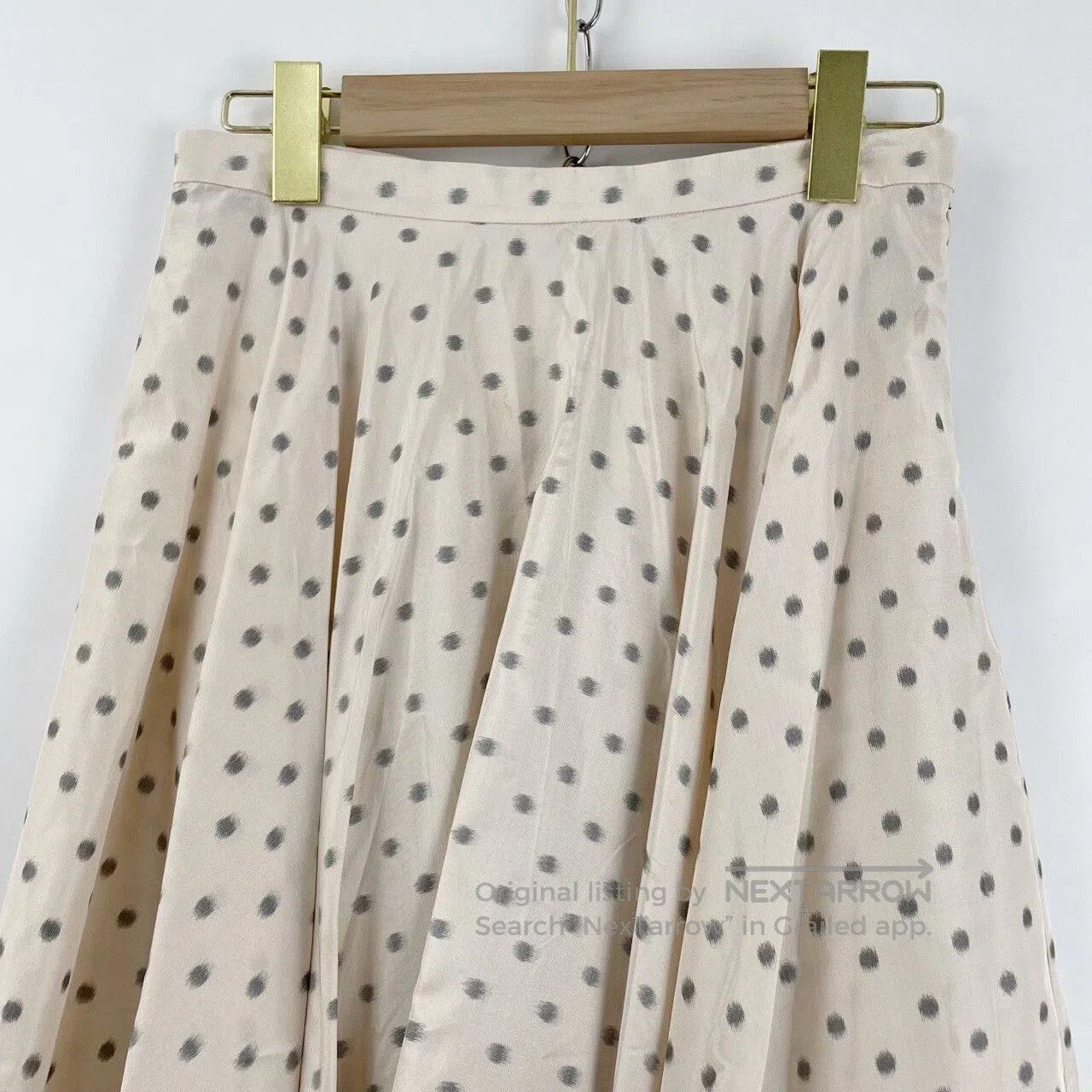 Dior Dior Beige Polka Dot Pleated Skirt. Size 37" - 5 Thumbnail