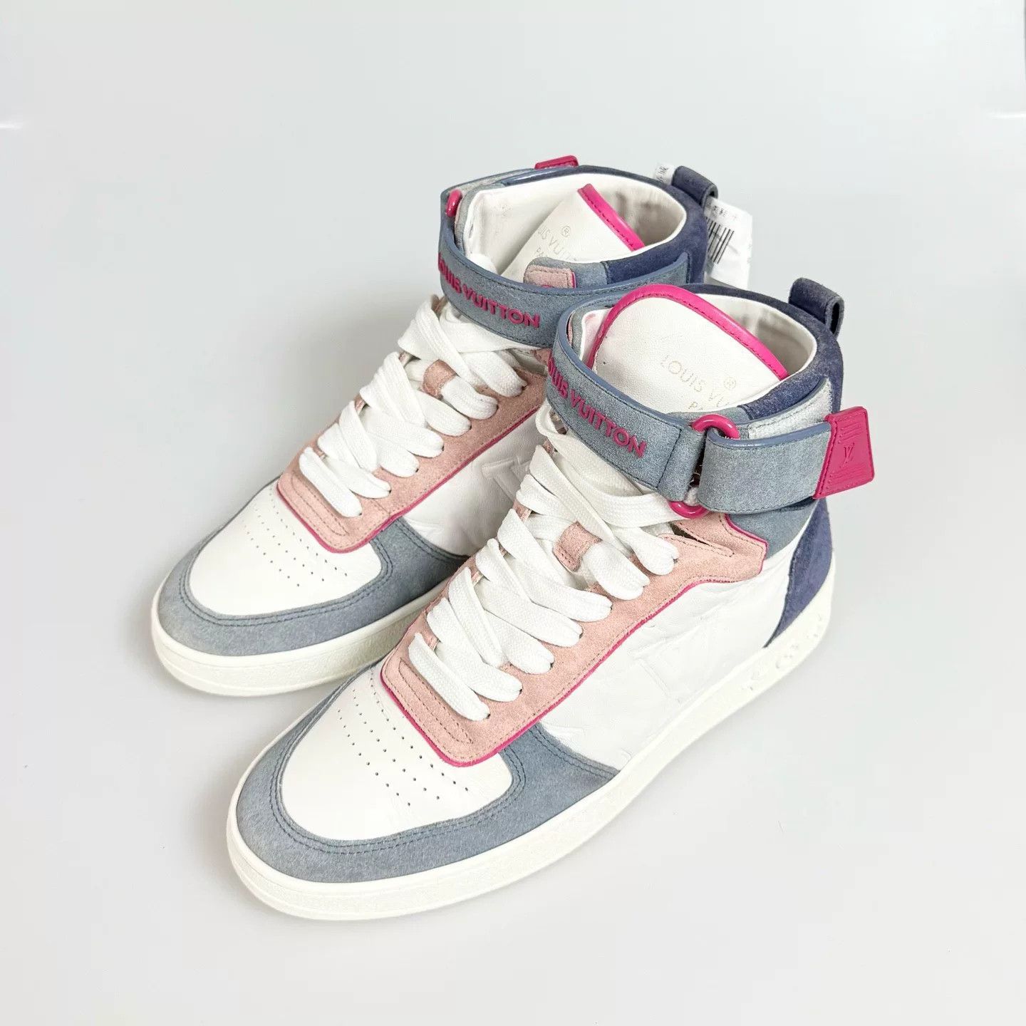 Louis Vuitton Louis Vuitton Blue Pink High Top Sneakers Size US 5.5 / IT 35.5 - 1 Thumbnail