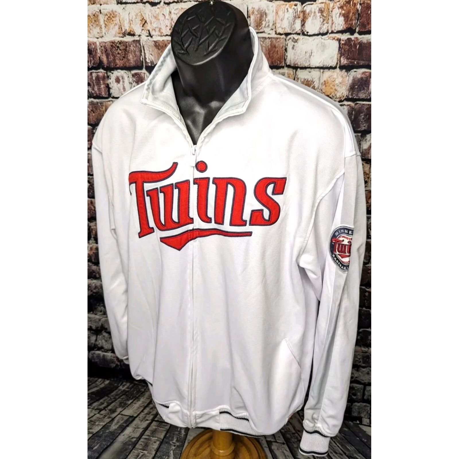 Vintage Stitches Minnesota Twins MLB Baseball Zip Track Jacket White Mens Large Size US L / EU 52-54 / 3 - 7 Thumbnail