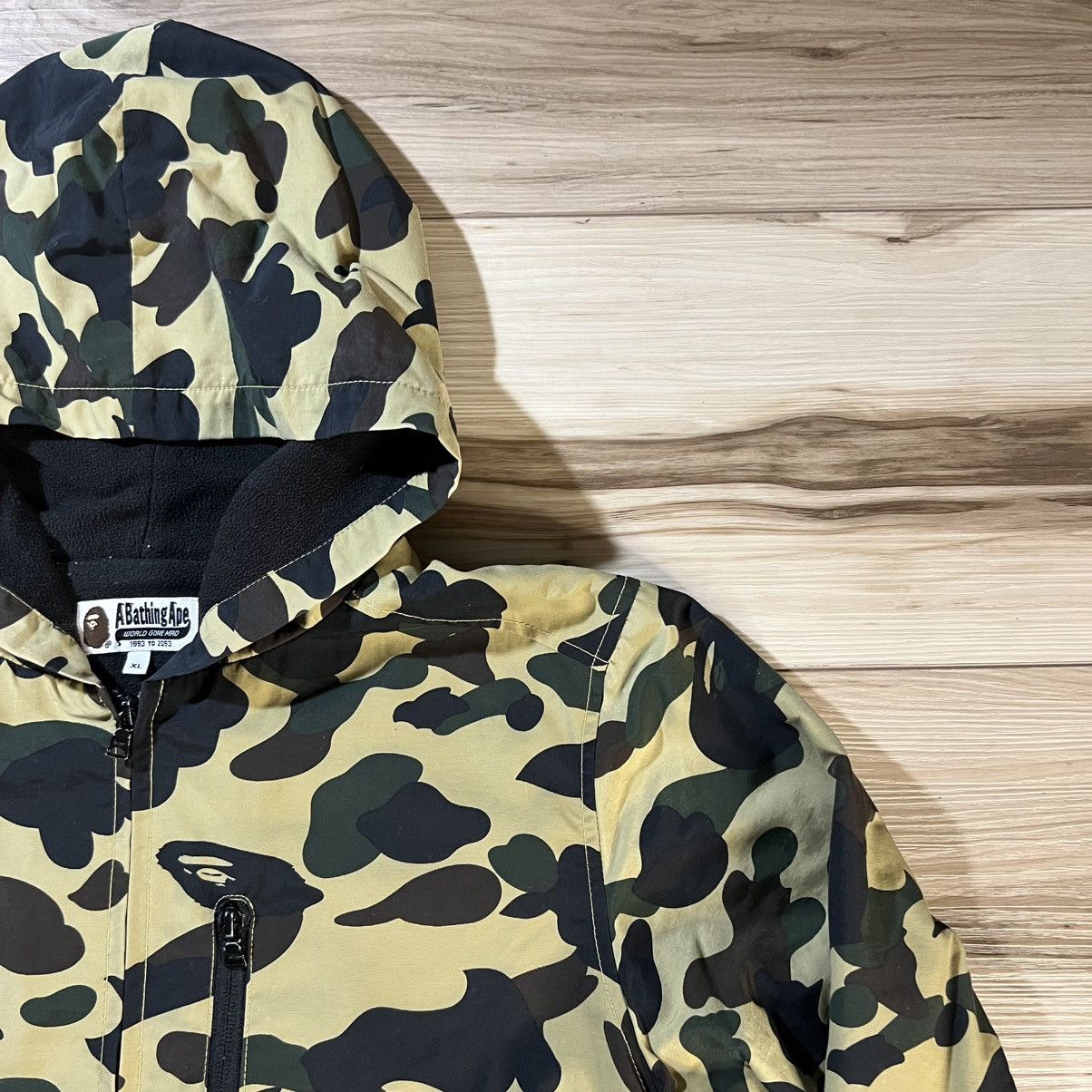 Bape BAPE Beige ABC Camo Fleece Lined Windbreaker Jacket Size US XL / EU 56 / 4 - 7 Thumbnail