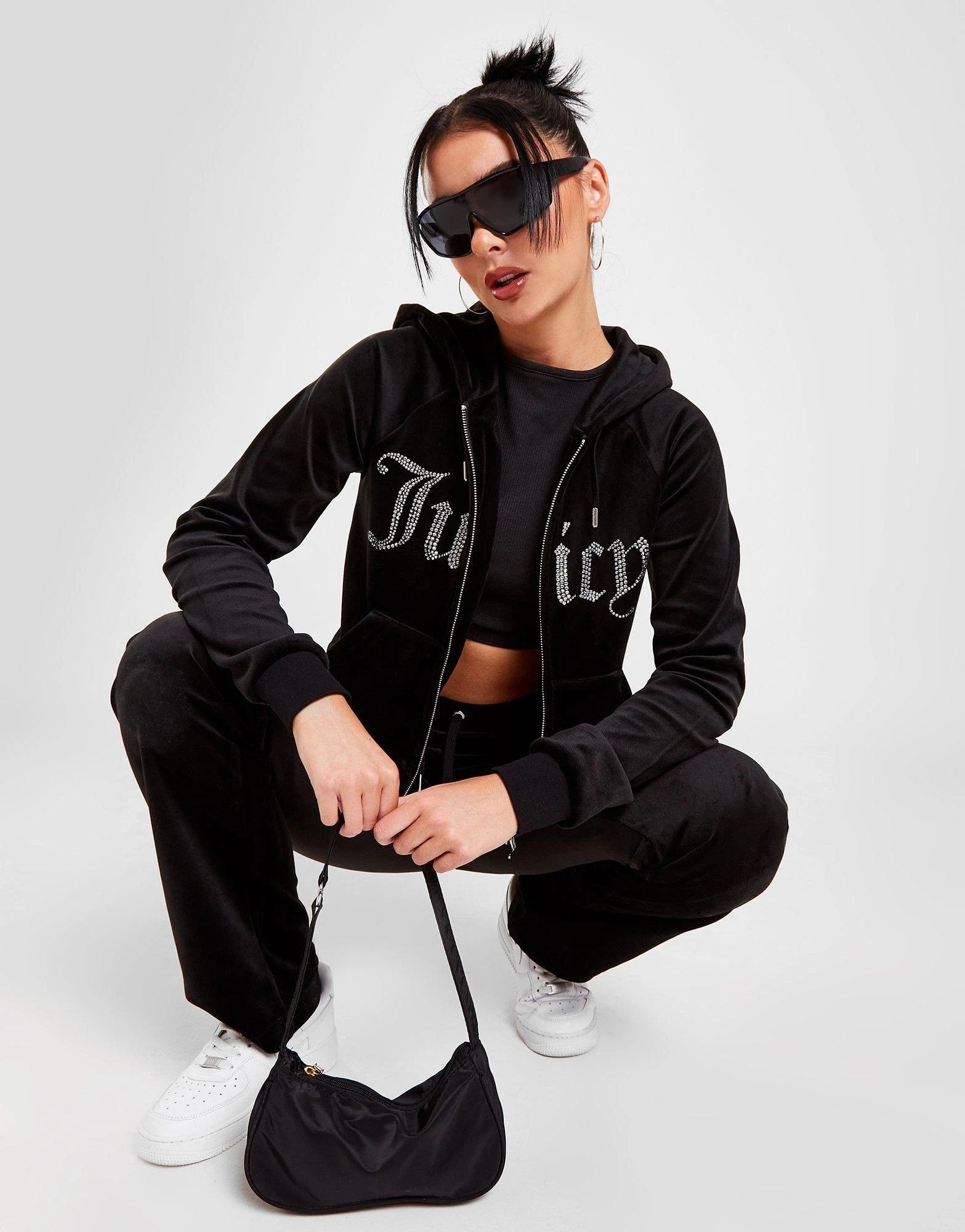 Juicy Couture Juicy Couture Diamante Logo Full Zip Velour Hoodie Size S / US 4 / IT 40 - 1 Thumbnail