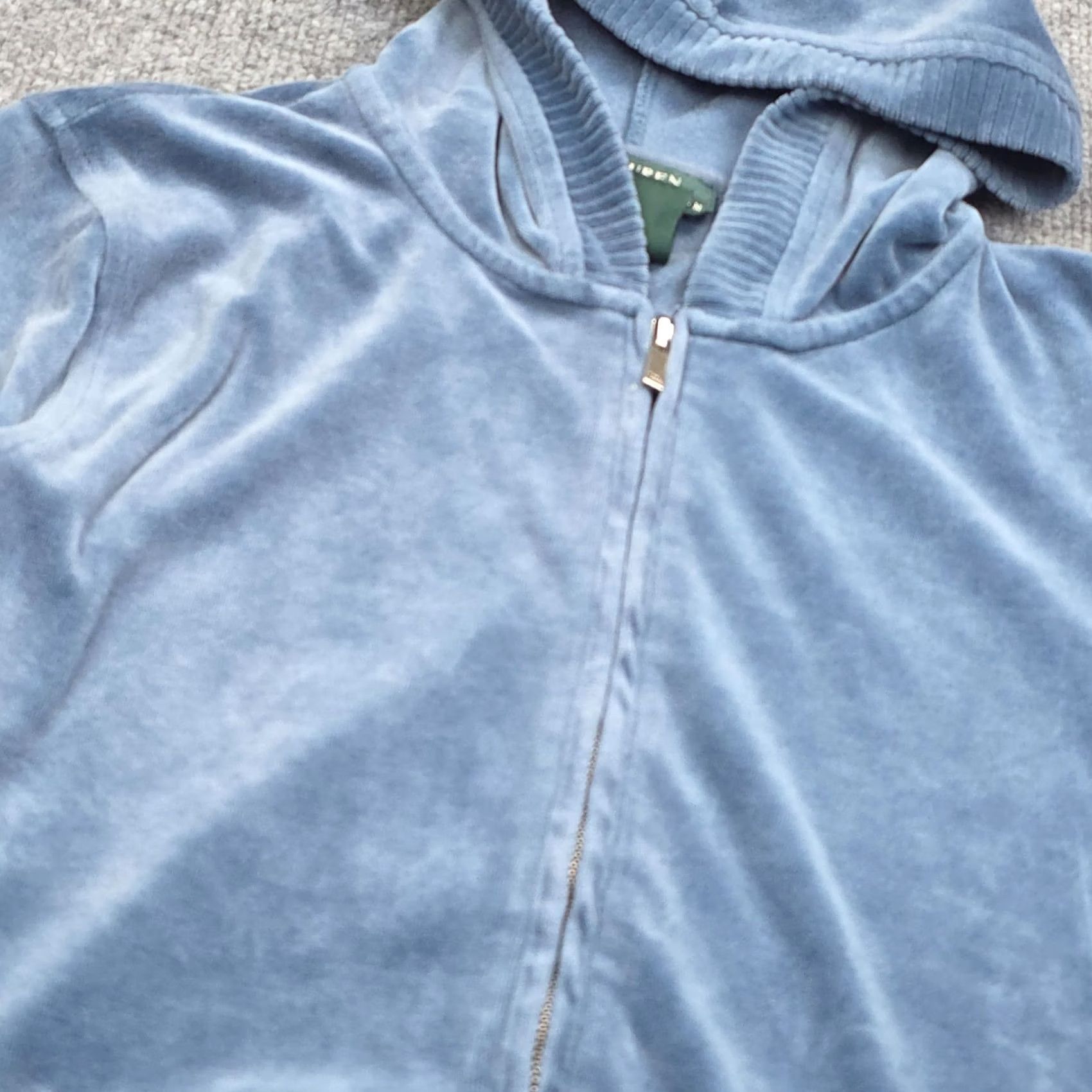 Ralph Lauren Ralph Lauren Active Blue Velour Track Hooded Zip-Up Jacket Women M Size M / US 6-8 / IT 42-44 - 3 Thumbnail