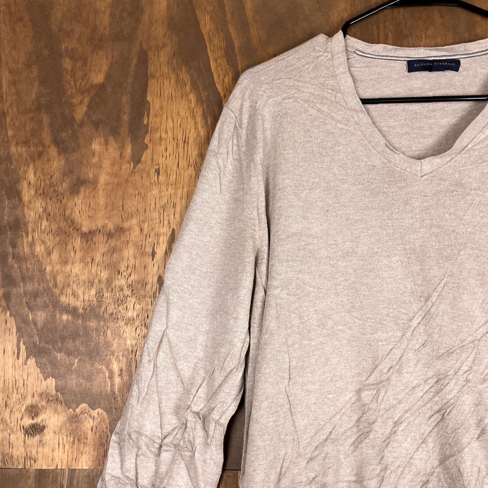 Banana Republic Banana Republic Womens Sweater Beige V-Neck Silk Cashmere Blend Pullover Medium Size M / US 6-8 / IT 42-44 - 4 Thumbnail