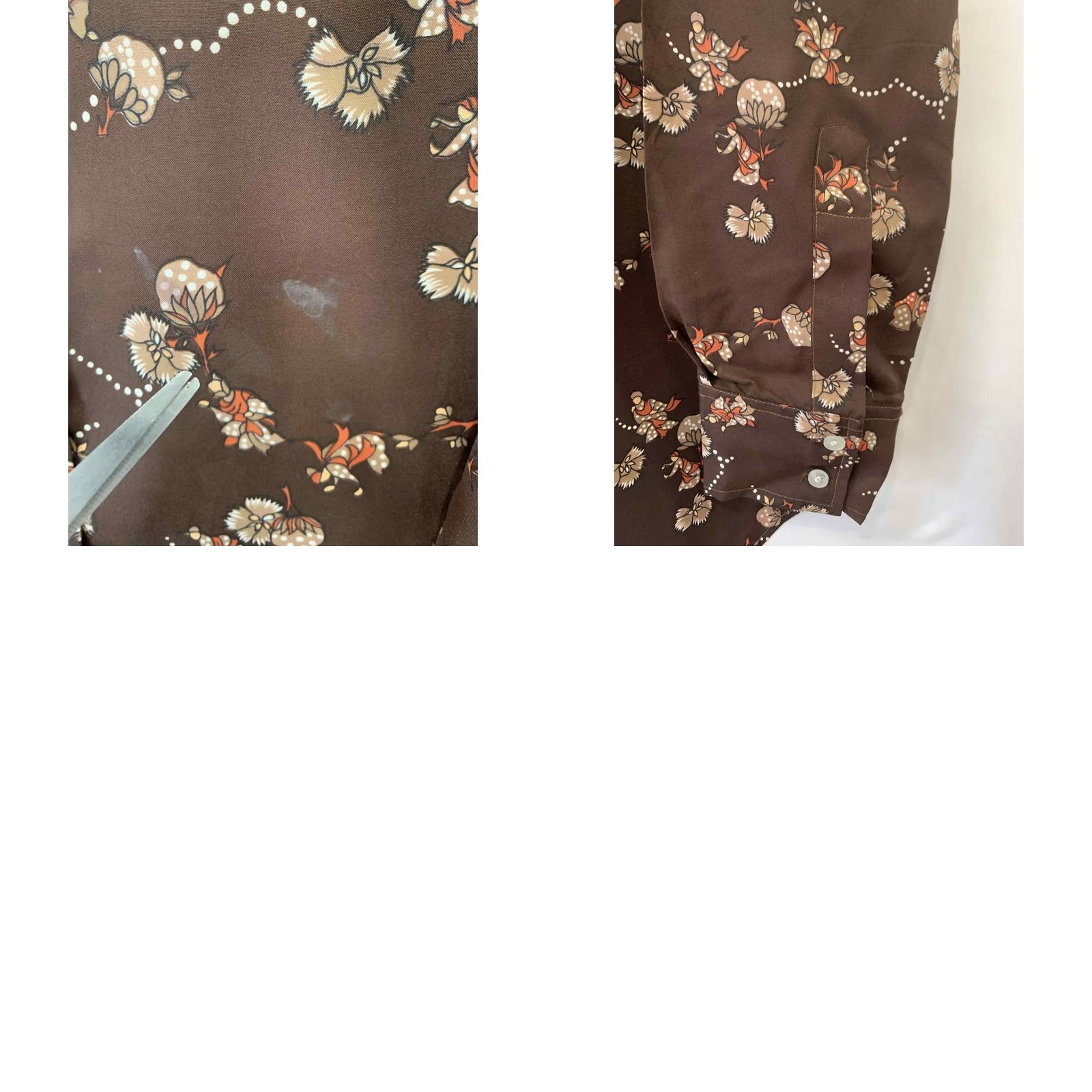 Vintage VINTAGE Sitlani Kowloon Hong Kong Hand Tailored Floral Brown Shirt Men’s M XS? 43" Chest Long Sleeve Button-Up Mens Size US M / EU 48-50 / 2 - 8 Thumbnail