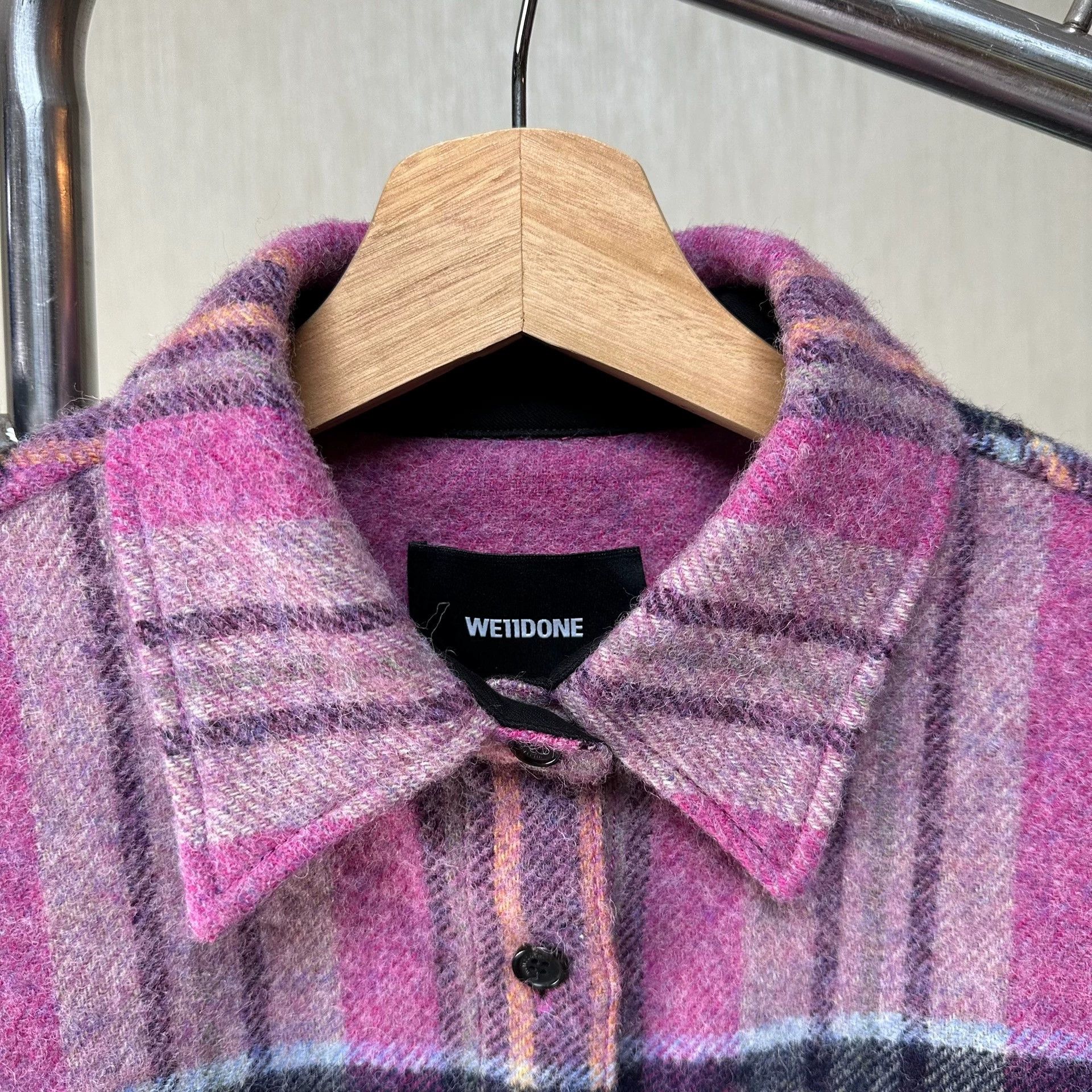 WE11DONE WE11DONE OVERSIZE CHECK LS SHIRT PINK S Size S / US 4 / IT 40 - 3 Thumbnail