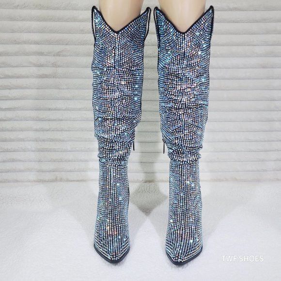 Other Cape Robbin Diamond Rider Rhinestone Glamour Western Slouch Size US 6.5 / IT 36.5 - 7 Thumbnail