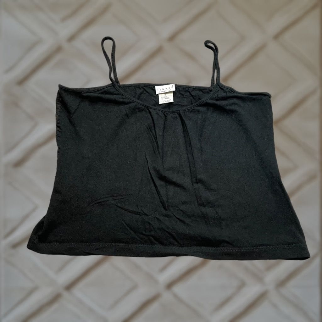 Vintage Hennes Tank Top Shirt Womens XL Black Basic Cami Sleeveless Shirt Soft Modal Tank Top Sleeveless Shirt Black XL Womens Size XL / US 12-14 / IT 48-50 - 1 Thumbnail