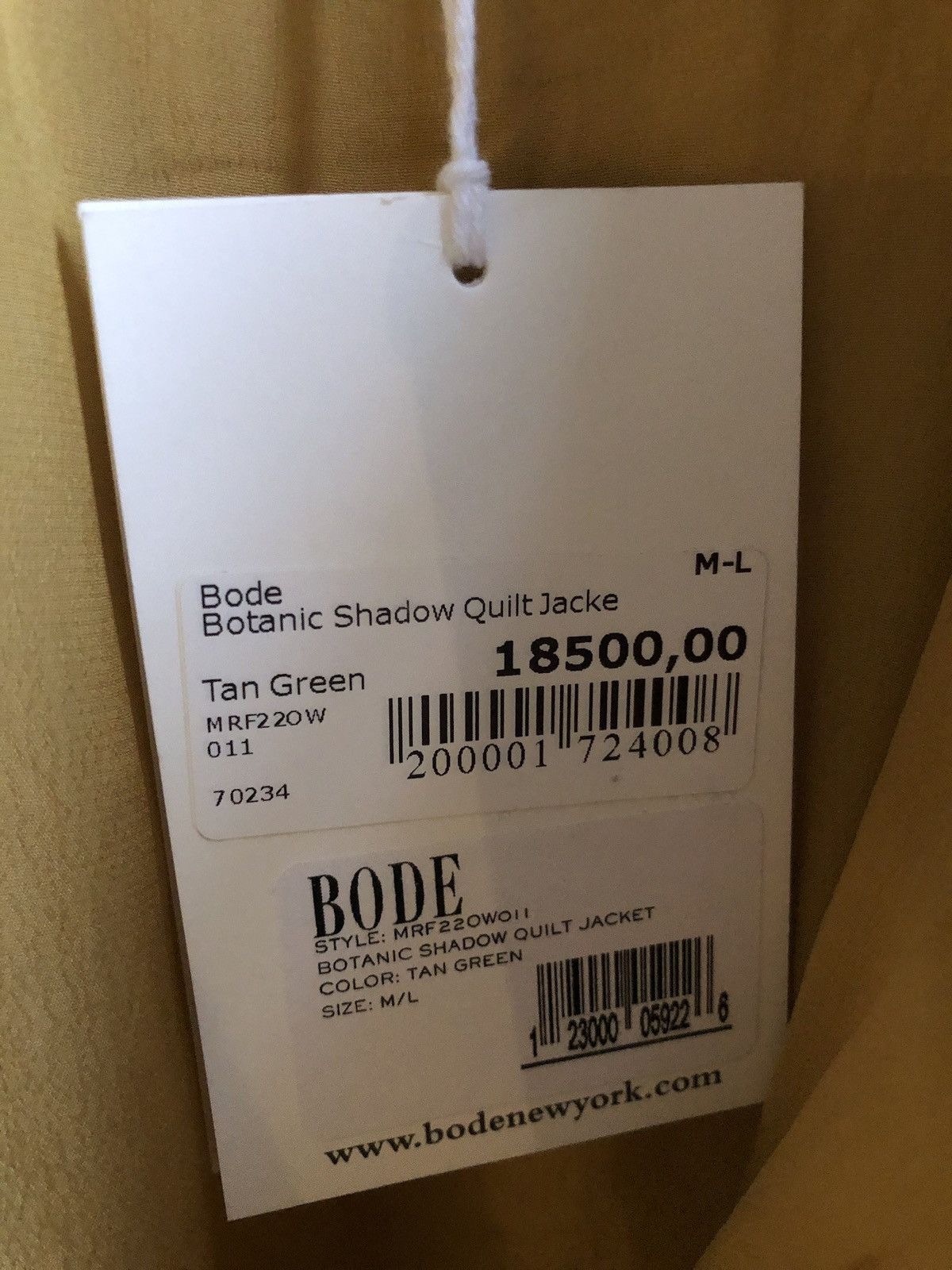 Bode Botanic Shadow quilt jacket M/L yellow green new with tags Size US L / EU 52-54 / 3 - 6 Thumbnail