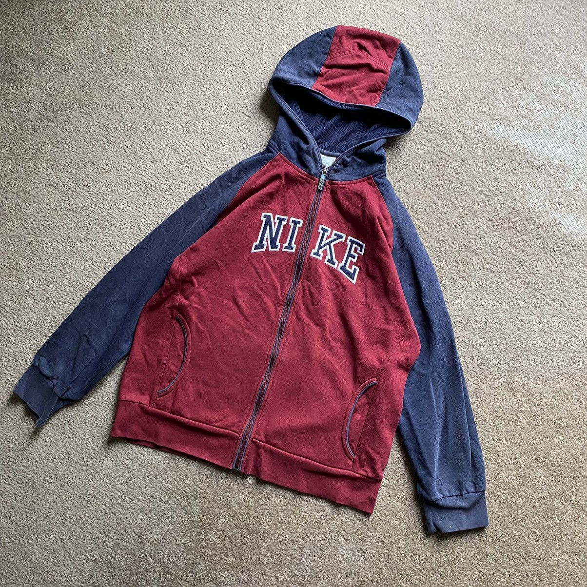 Nike Vintage 90s Zip Hoodie Nike Big Central Logo Streetwear y2k Size US L / EU 52-54 / 3 - 1 Thumbnail