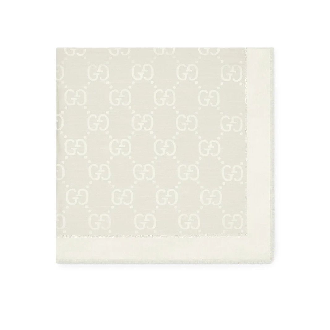 Gucci GUCCI White Wool/Silk Scarf New & Authentic Size ONE SIZE - 2 Thumbnail