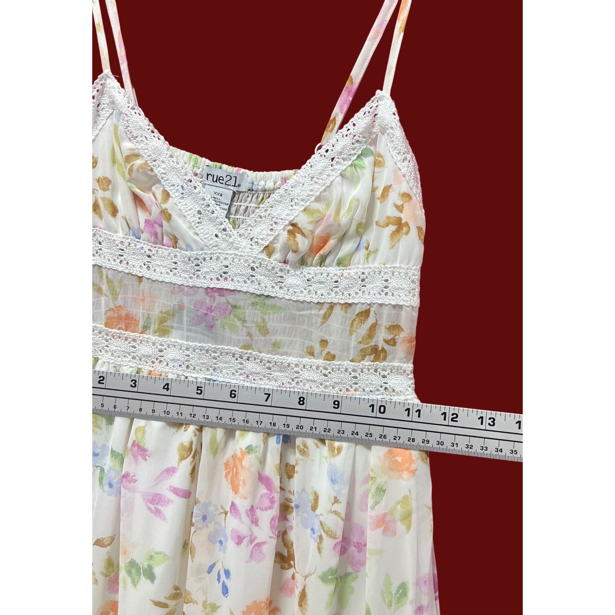 rue21 Rue 21 - Women's Summer Sleeveless High Low Hem Ruffle Flora Size XXS / US 00 / IT 34 - 3 Thumbnail