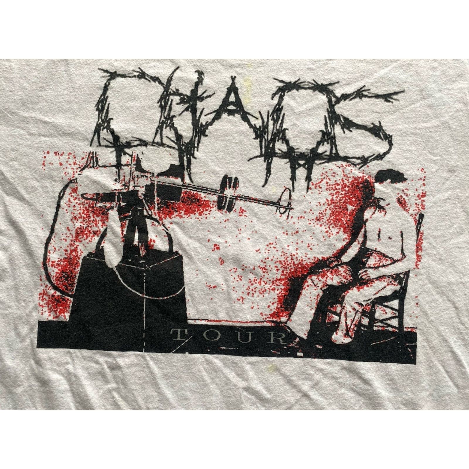 Vintage Chaos Hardcore Band Live Chaos Tour T-Shirt White Mens L Flaws Wear Size US L / EU 52-54 / 3 - 4 Thumbnail