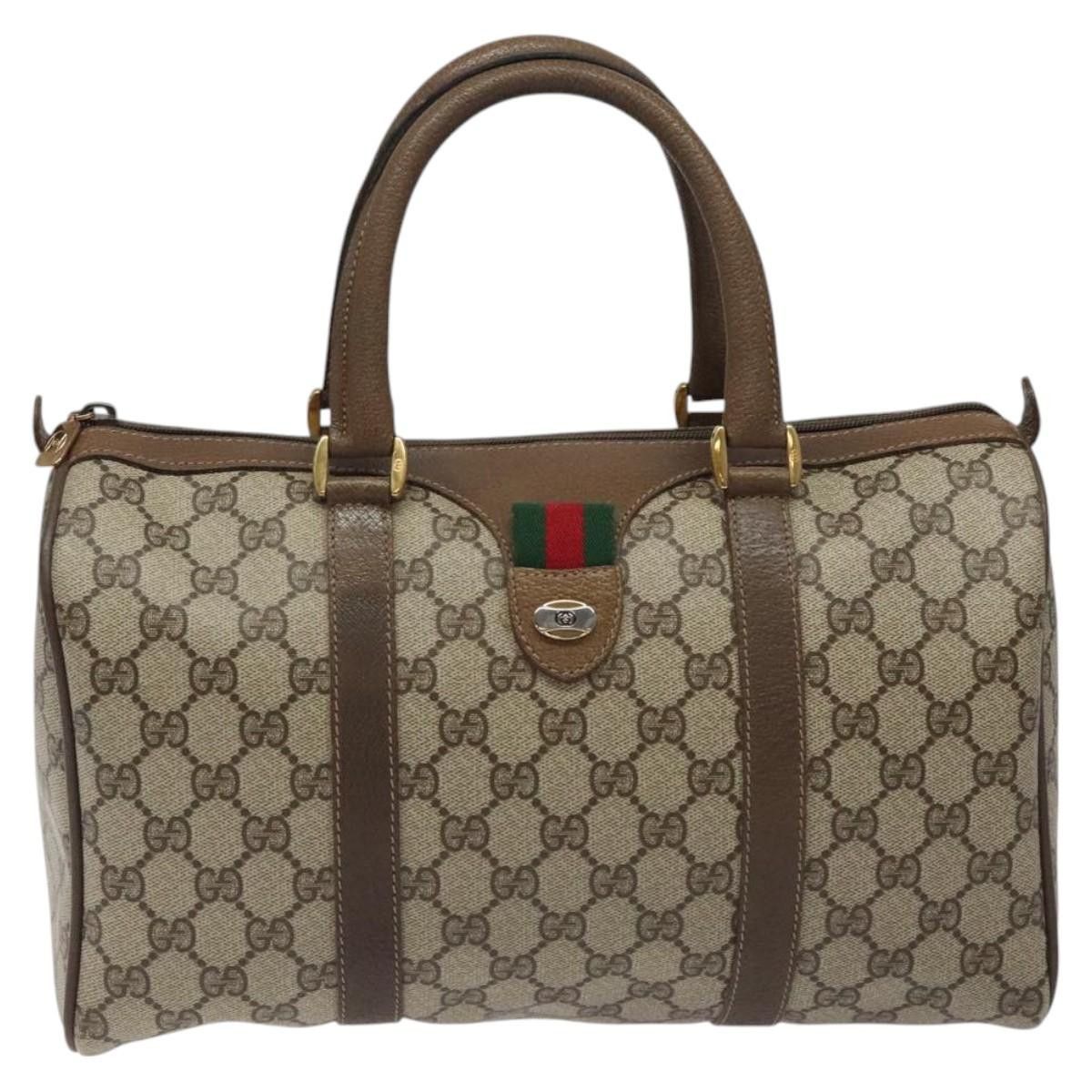 Gucci GUCCI GG Supreme Web Sherry Line Hand Bag Pvc Leather Beige Size ONE SIZE - 2 Thumbnail