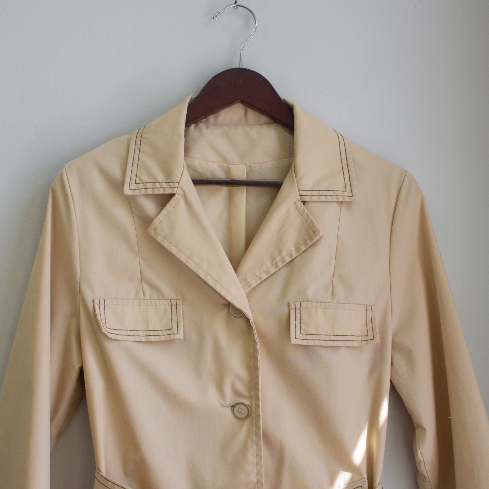 Vintage True Vintage Cream Trench Coat Size S / US 4 / IT 40 - 2 Thumbnail