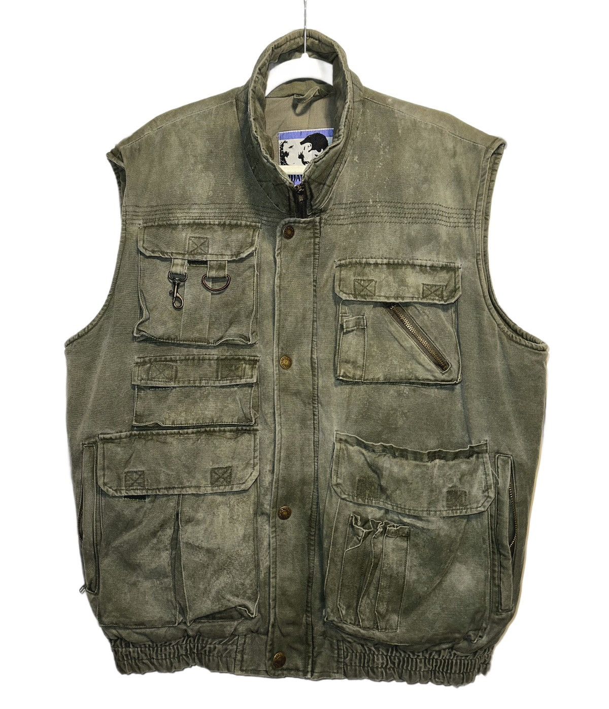 Vintage Army Green Military Vest - TODAYS NEWS Size US L / EU 52-54 / 3 - 2 Thumbnail