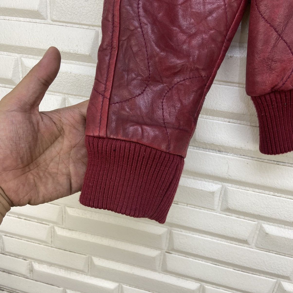 Avirex Avirex Varsity Sheepskin Leather Biker Jacket Size US S / EU 44-46 / 1 - 14 Thumbnail