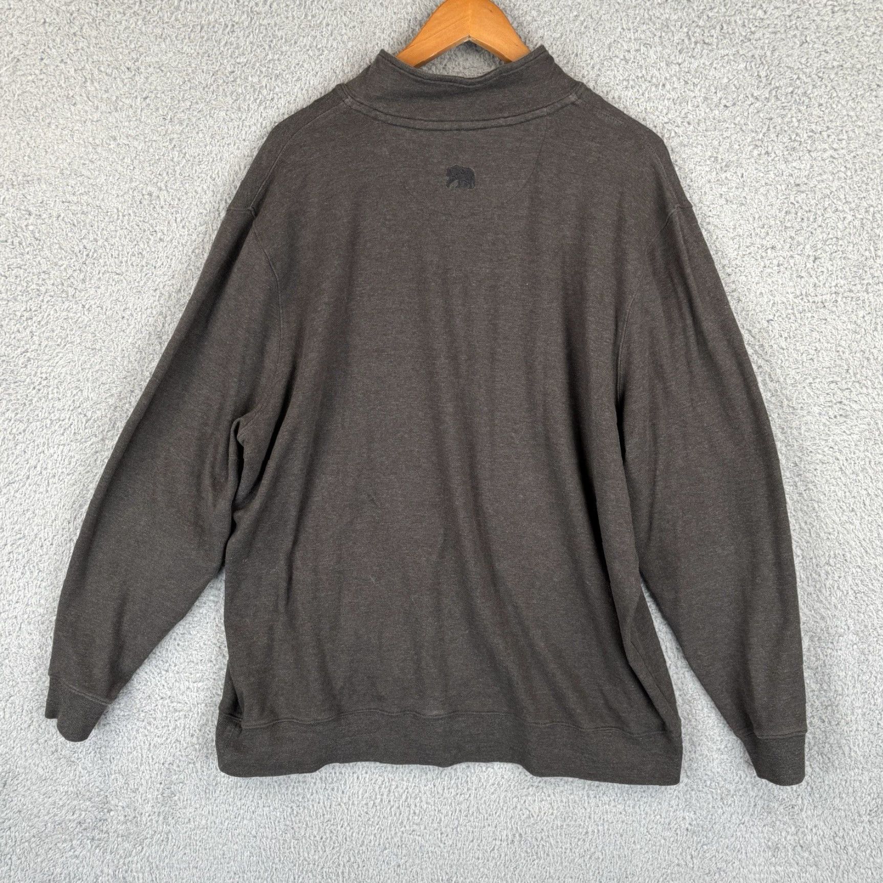 J Brand The Normal Brand Sweater Mens 2XL Brown 1/4 Zip Fleece Pullover Casual Knit Zip Mock Neck Classic Long Sleeve Cotton Blend Size US XXL / EU 58 / 5 - 4 Thumbnail