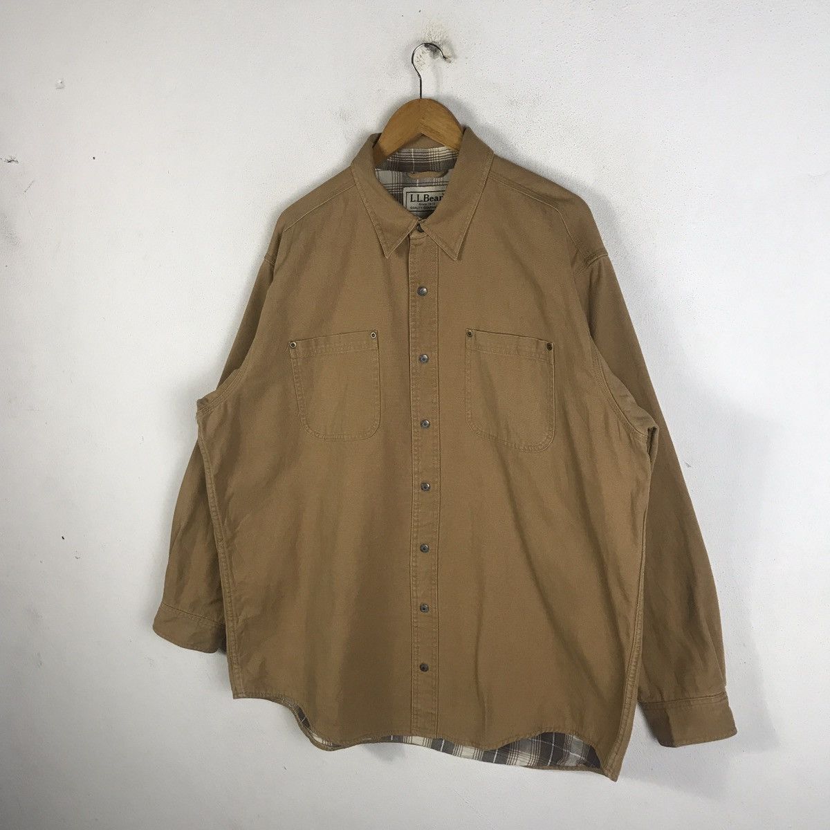 L.L. Bean × Vintage 🔥Rare🔥Vintage L.L. Bean Duck Canvas Chore Shirt Size US XL / EU 56 / 4 - 4 Thumbnail