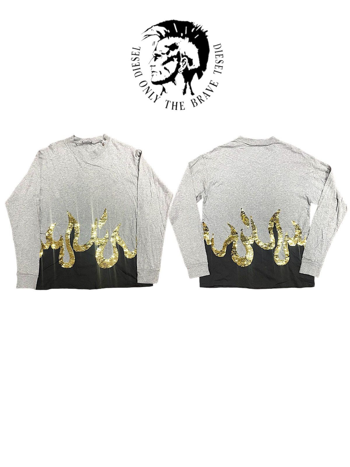 Diesel × Diesel Black Gold Diesel Gold Fire Flames Shirts Size US M / EU 48-50 / 2 - 2 Thumbnail
