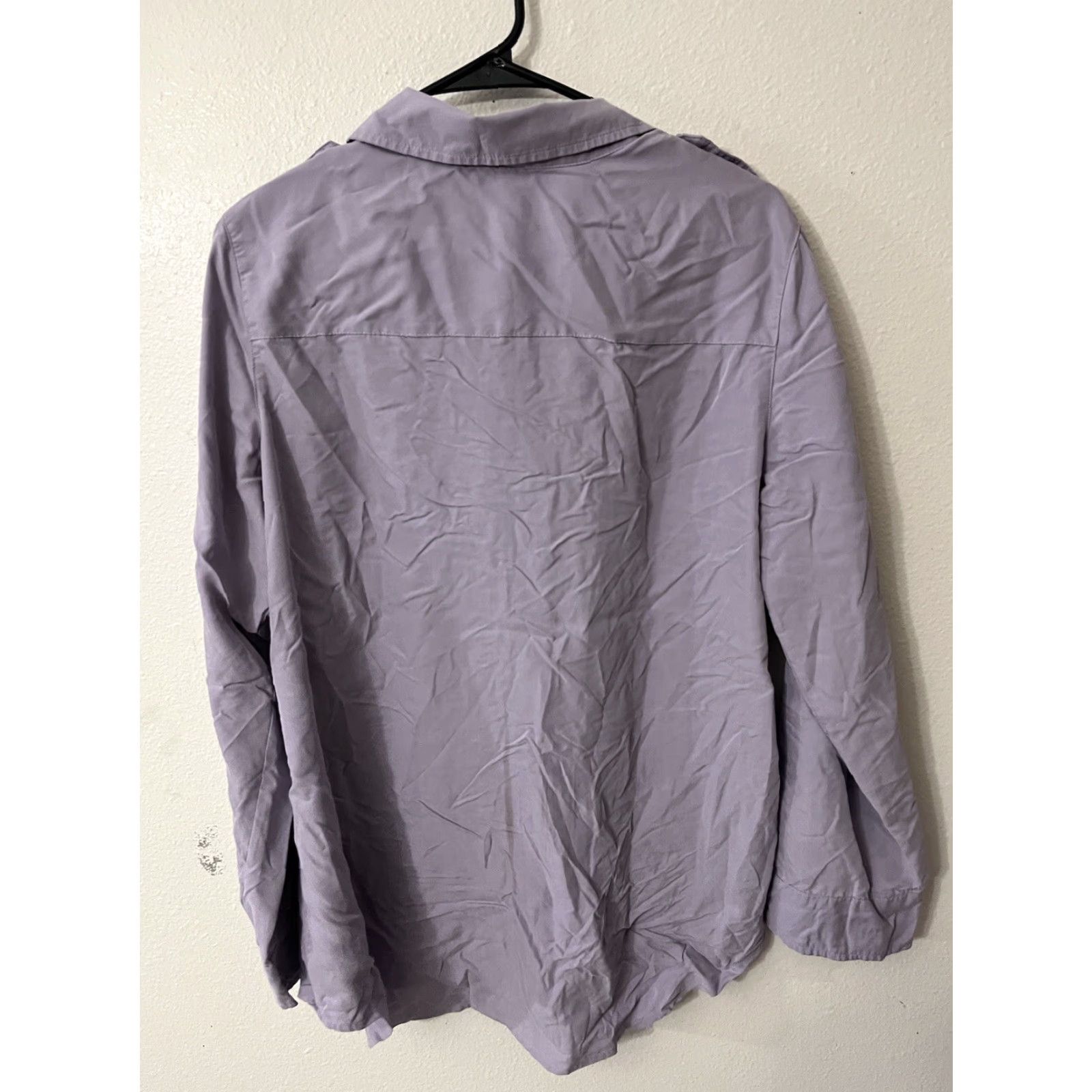 Vintage Chico's Shirt Womens Size 2 Purple Long Sleeve Button-Up Modal Polyester Blend Knit Breathing Stretch Business Casual Size XS / US 0-2 / IT 36-38 - 2 Thumbnail