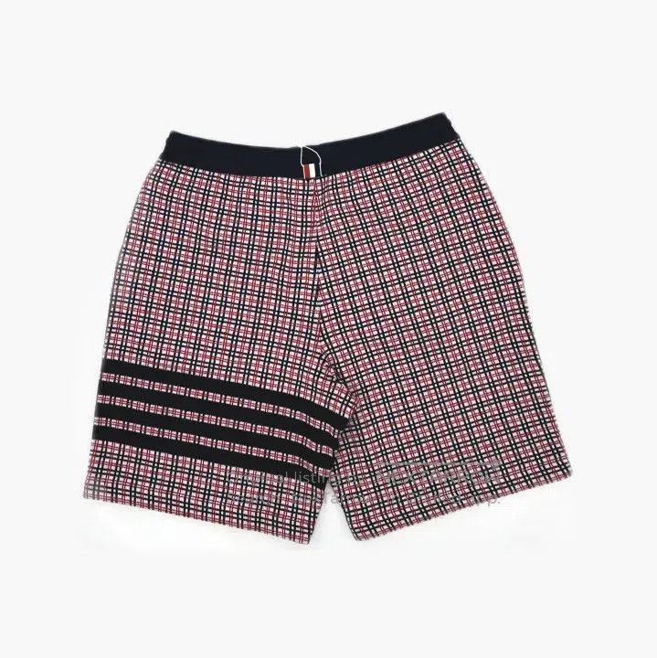 Thom Browne Thom Browne Red Cotton Check Jacquard Sweatshorts. Size US 30 / EU 46 - 3 Thumbnail