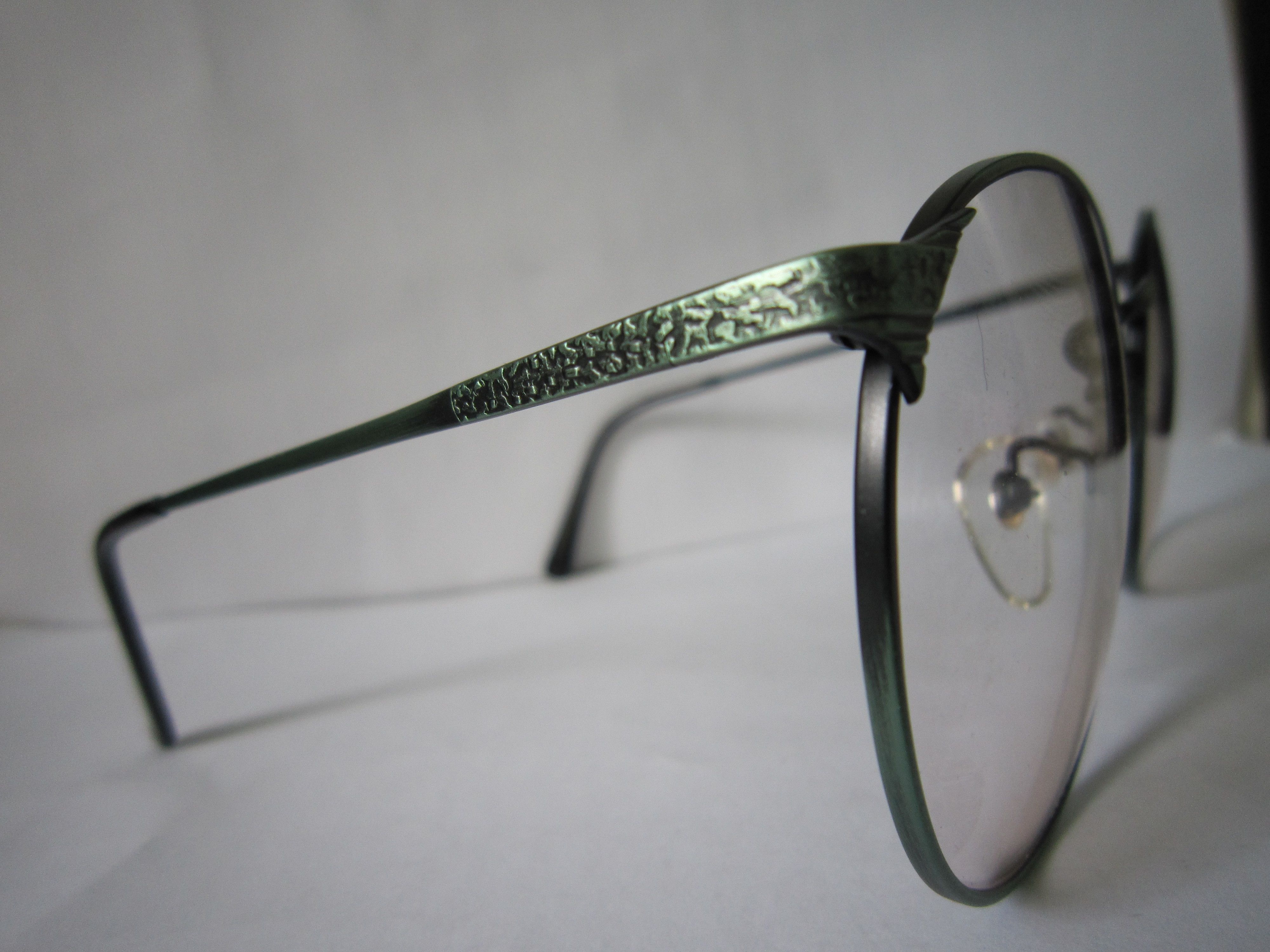 Vintage Vintage 80s TURA Green Round Eyeglasses Frame Size ONE SIZE - 2 Thumbnail