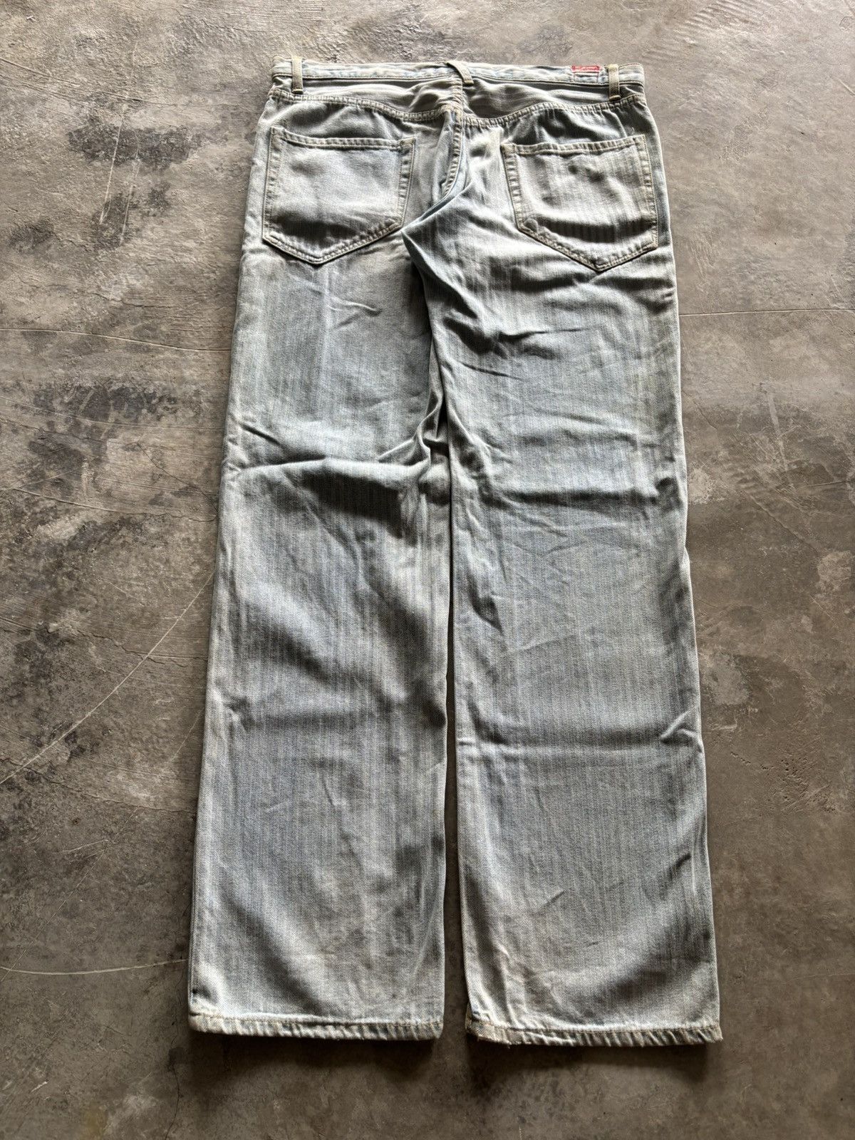 Japanese Brand BLUE WAY HICKORY STONE WASHED FADE JAPANESE HARAJUKU STYLE Size US 35 - 12 Thumbnail