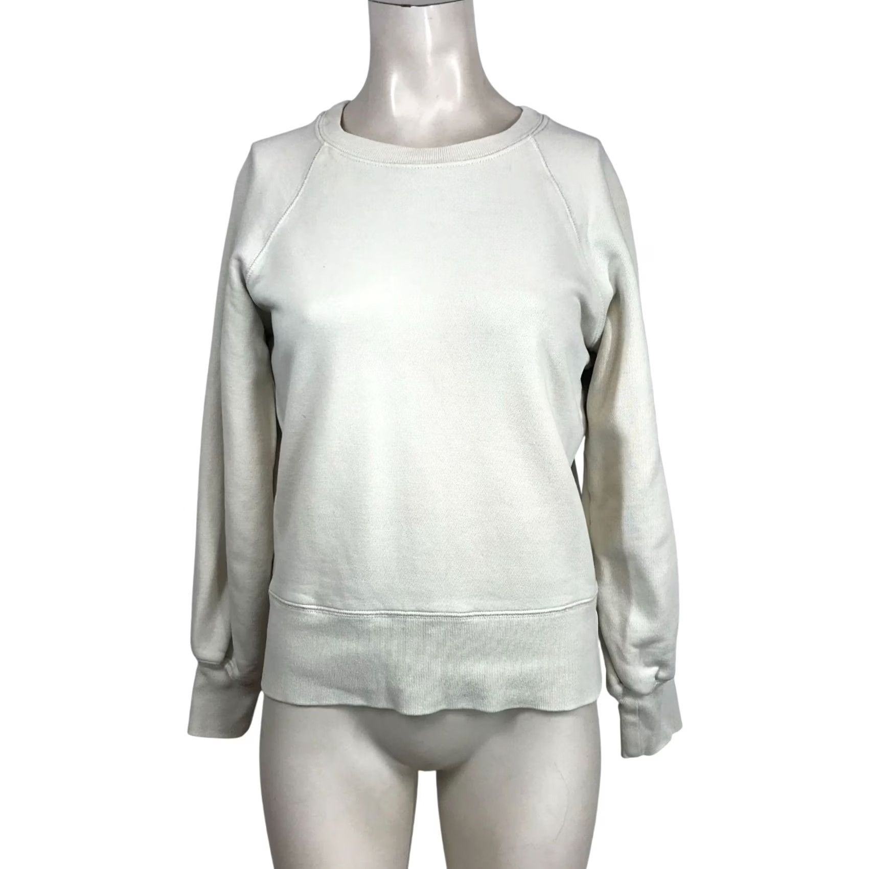 Madewell MADEWELL RIVET & THREAD WOMEN'S XS IVORY LONG SLEEVE CREW NECK SWEATSHIRT Size XS / US 0-2 / IT 36-38 - 2 Thumbnail