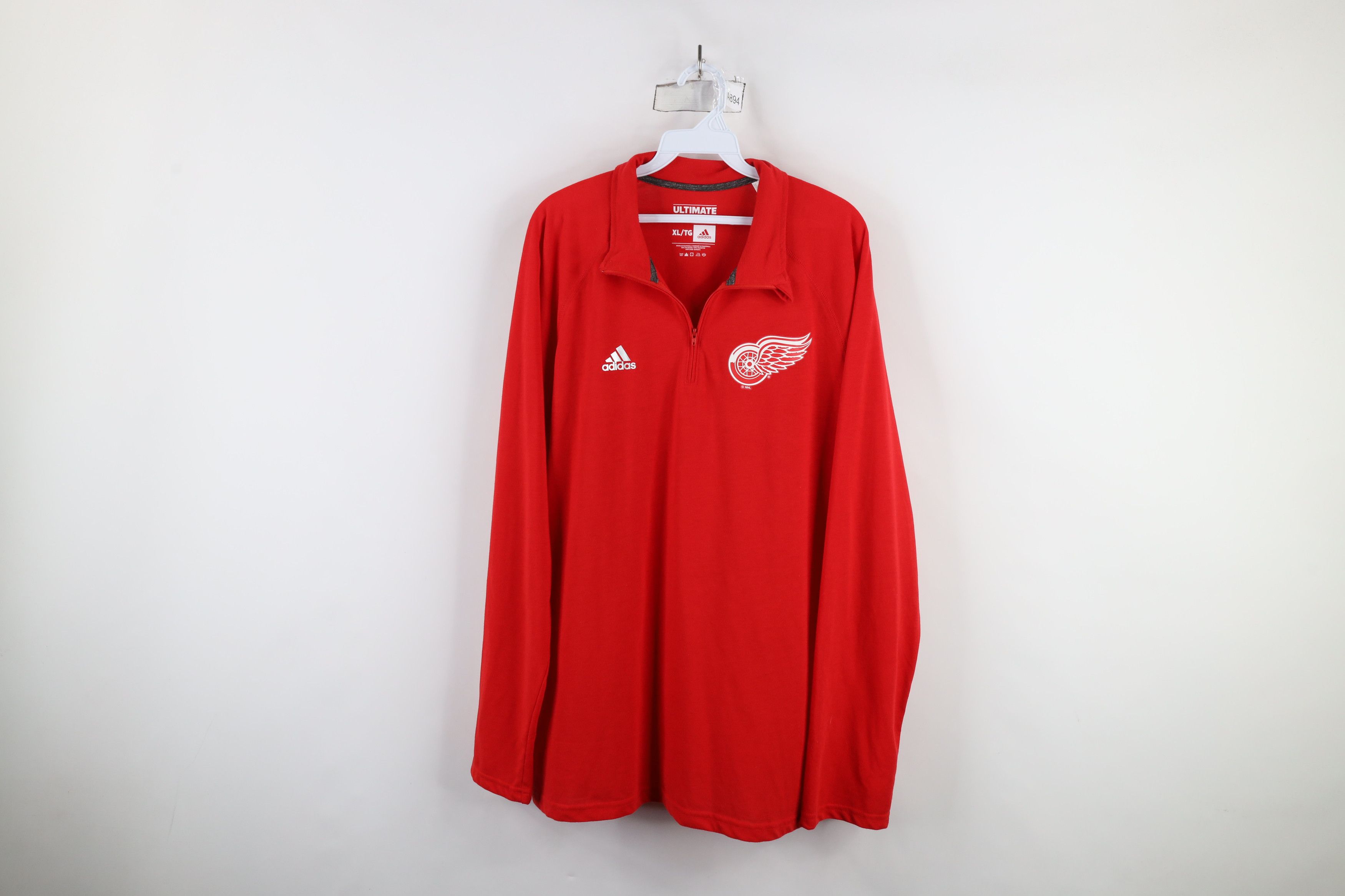 Adidas × Vintage Adidas Red Wings Hockey Half Zip Pullover Top Jacket Red Size US XL / EU 56 / 4 - 1 Thumbnail