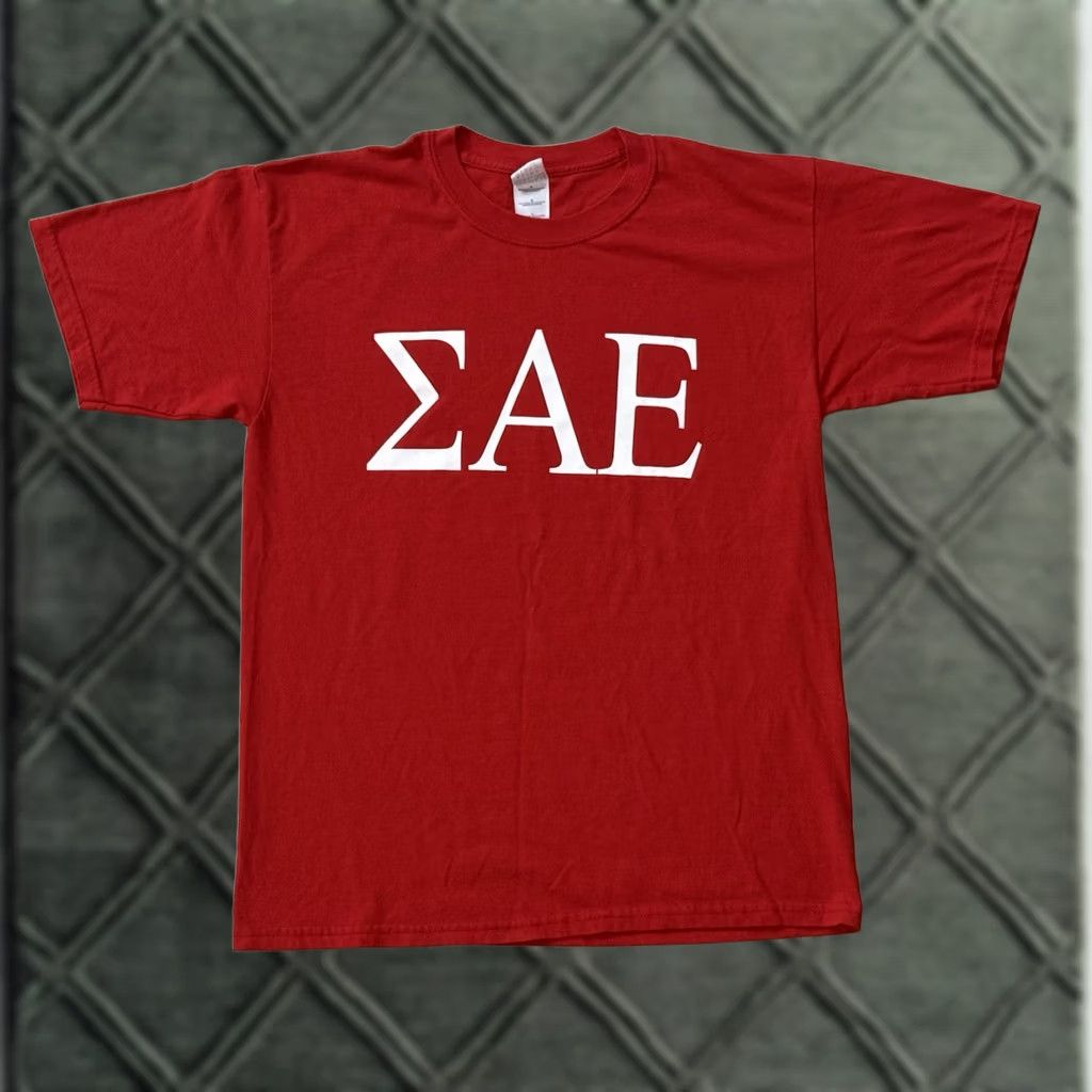 Gildan VINTAGE Sigma Alpha Epsilon ‘Locked in the Cage’ Shirt Large Fraternity 2000s SAE Gildan Ultra Blend Cotton Red Short Sleeve Crew Neck Mens Size US L / EU 52-54 / 3 - 1 Thumbnail