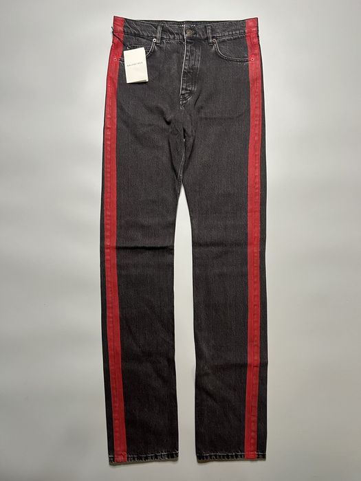 Balenciaga red stripe denim hotsell