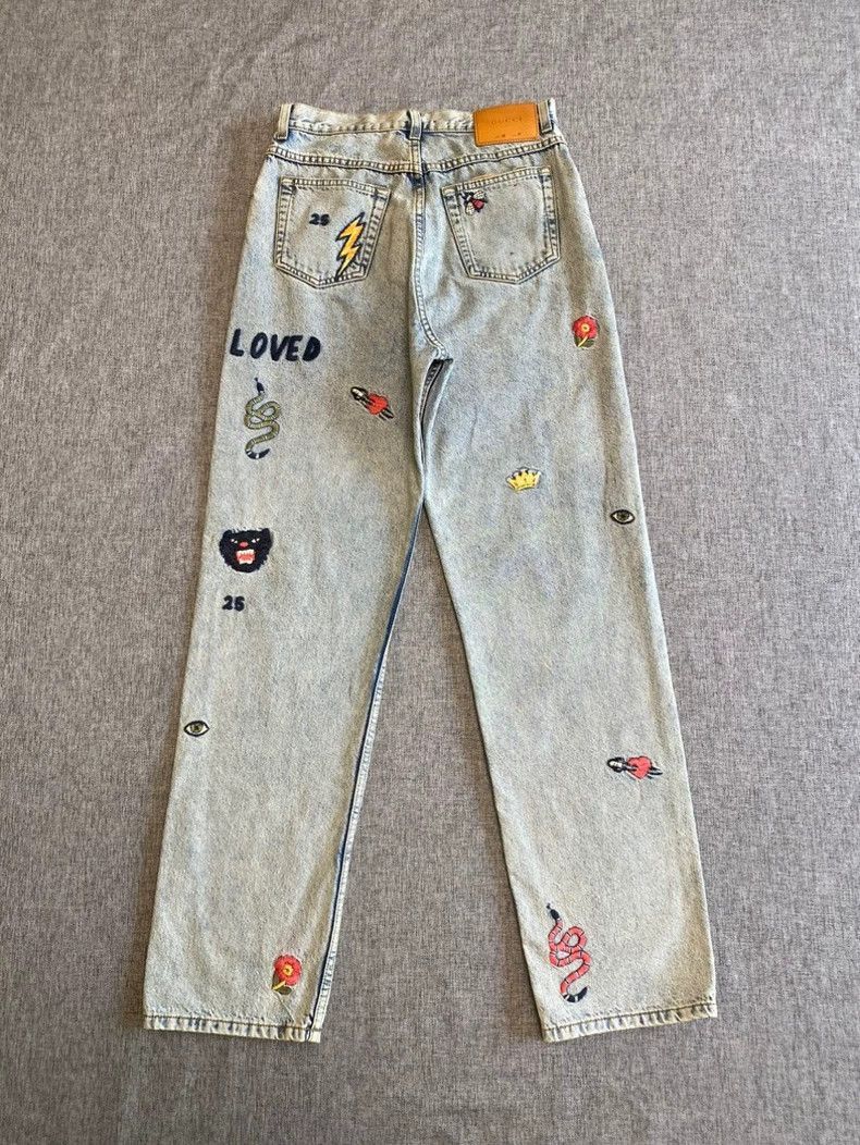 Gucci Gucci Embroidered Denim Pants Size 27-2506 Size US 27 - 2 Thumbnail