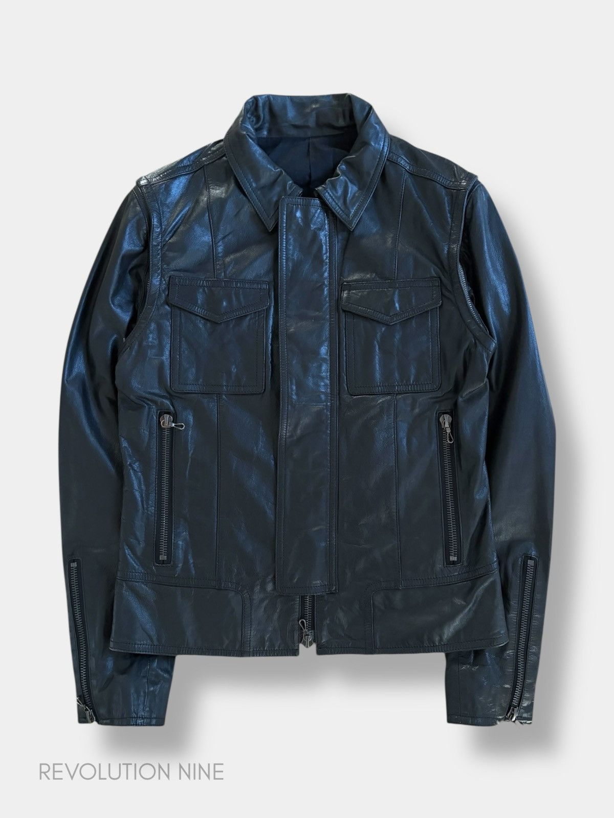 Shellac Shellac detachable sleeves black leather jacket Size US S / EU 44-46 / 1 - 1 Thumbnail