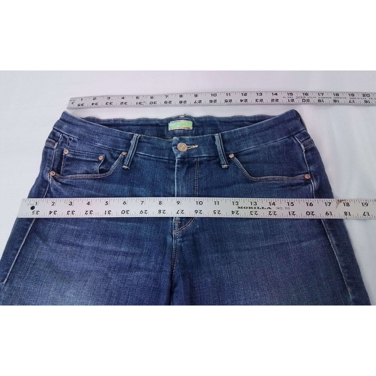 MOTHER Mother Denim Jeans Women's 29 The Looker Ankle Fray Dark Size 29" - 5 Thumbnail