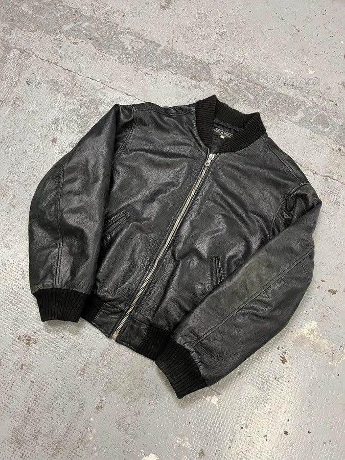 Vintage 2000s Artisanal Black Vintage Leather Bomber Size US S / EU 44-46 / 1 - 4 Thumbnail