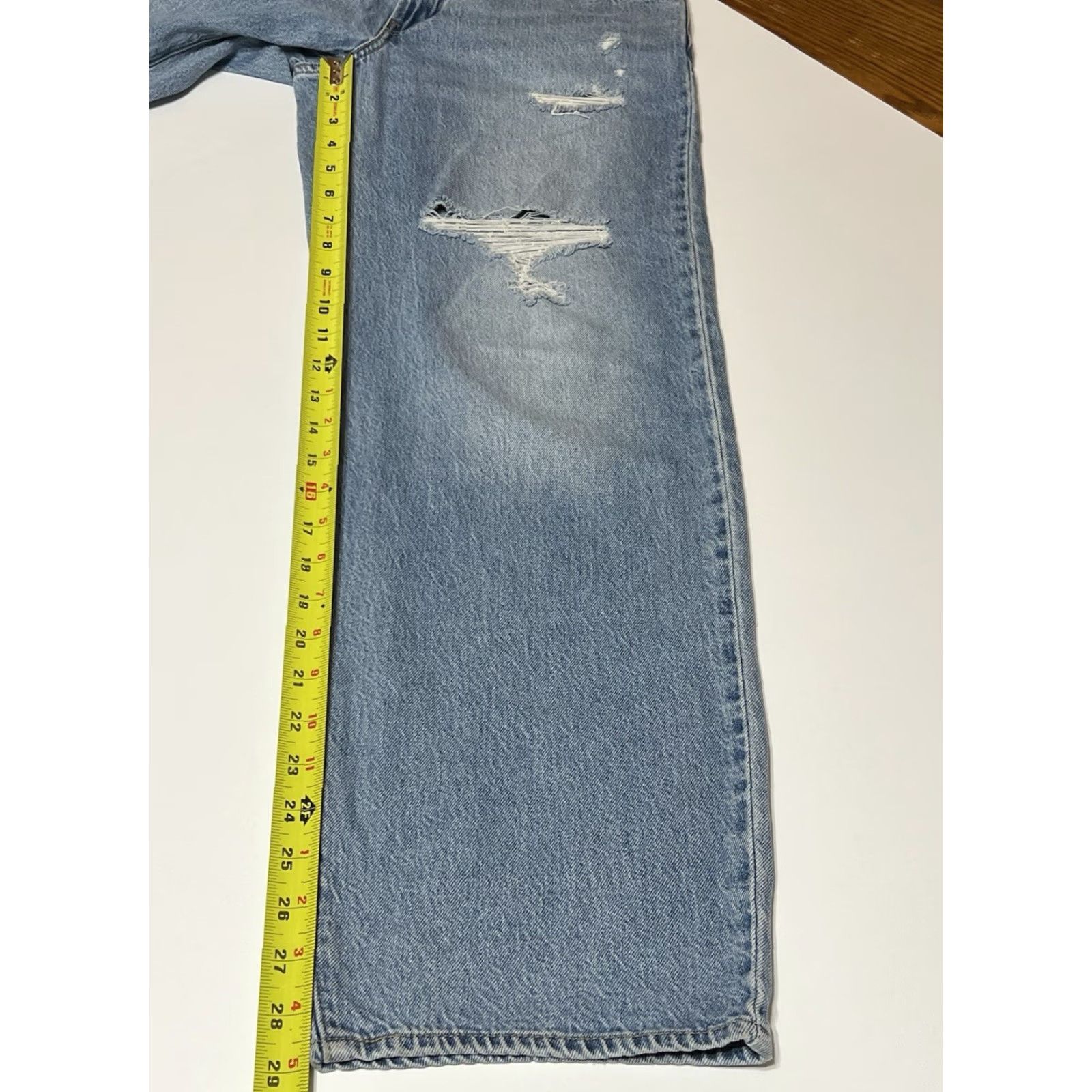 Levi's Levi’s Premium Jeans Baggy Dad Womens Blue Distressed 29x29/29x30 Big E 90s Retro Size 29" - 5 Thumbnail