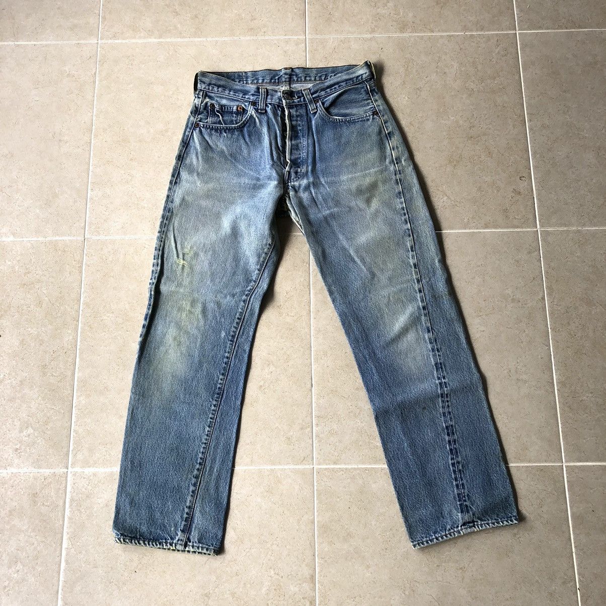 image of Levis Vintage Clothing Vintage Levi's 501 Rindem Button No6 Selvedge Red Line Jeans in Blue (Size 3