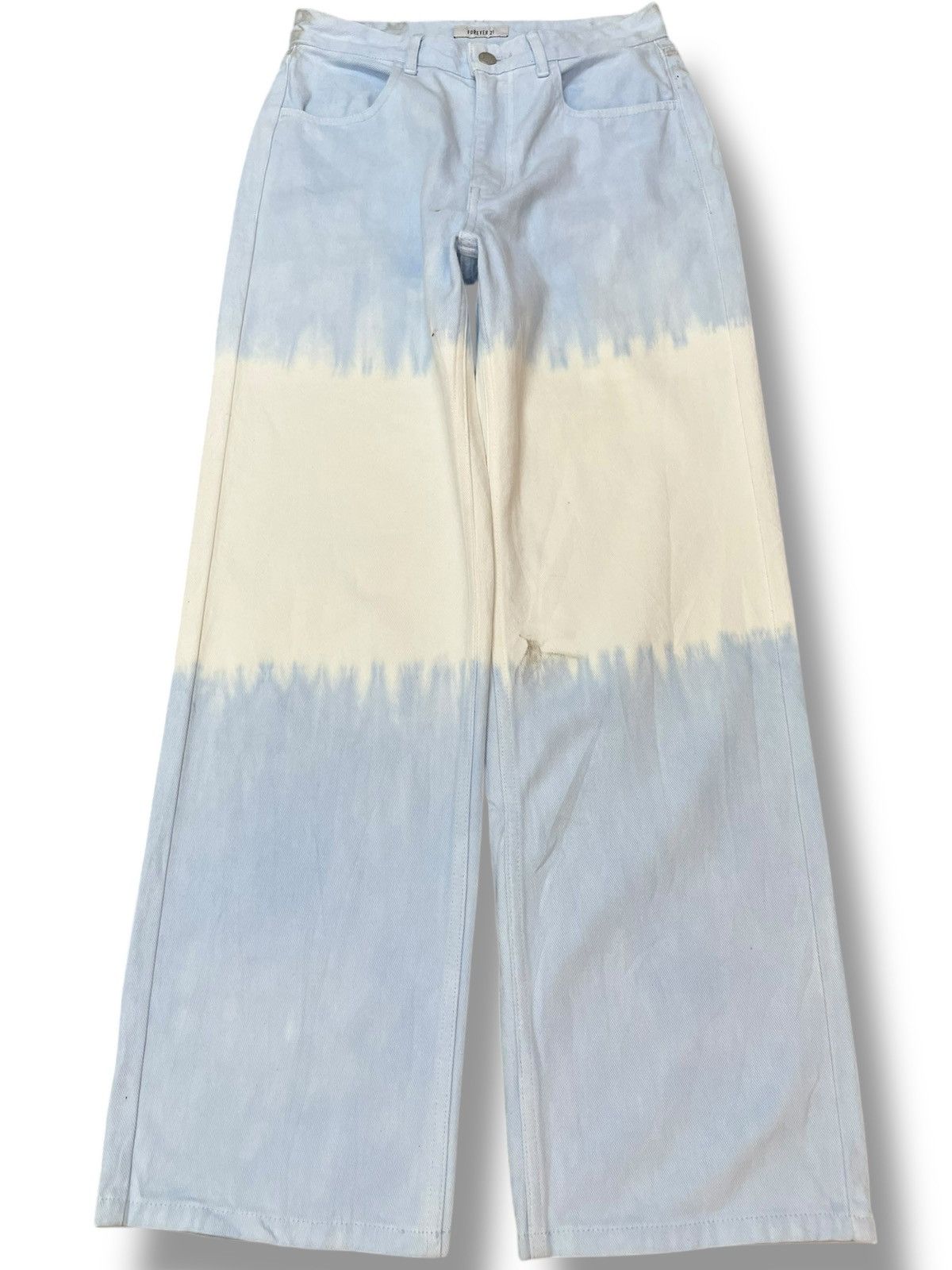 Forever 21 × Le Grande Bleu (L.G.B.) Vintage Forever21 Baggy Dual Tone Layers Denim Size US 27 - 1 Thumbnail